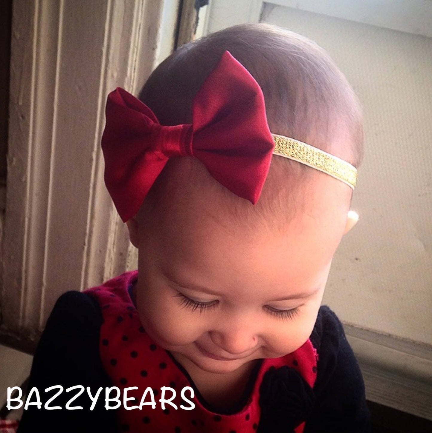 christmas red bow, baby headband, red baby headband, bow headband, newborn headband, red headband, christmas baby headband, satin red bow