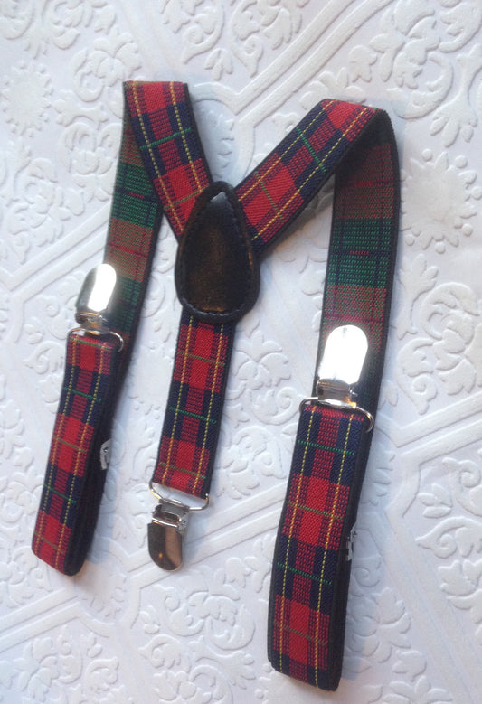 Suspenders, plaid suspenders, red suspenders, baby red suspenders, red toddler suspenders, Christmas suspenders, boy suspenders