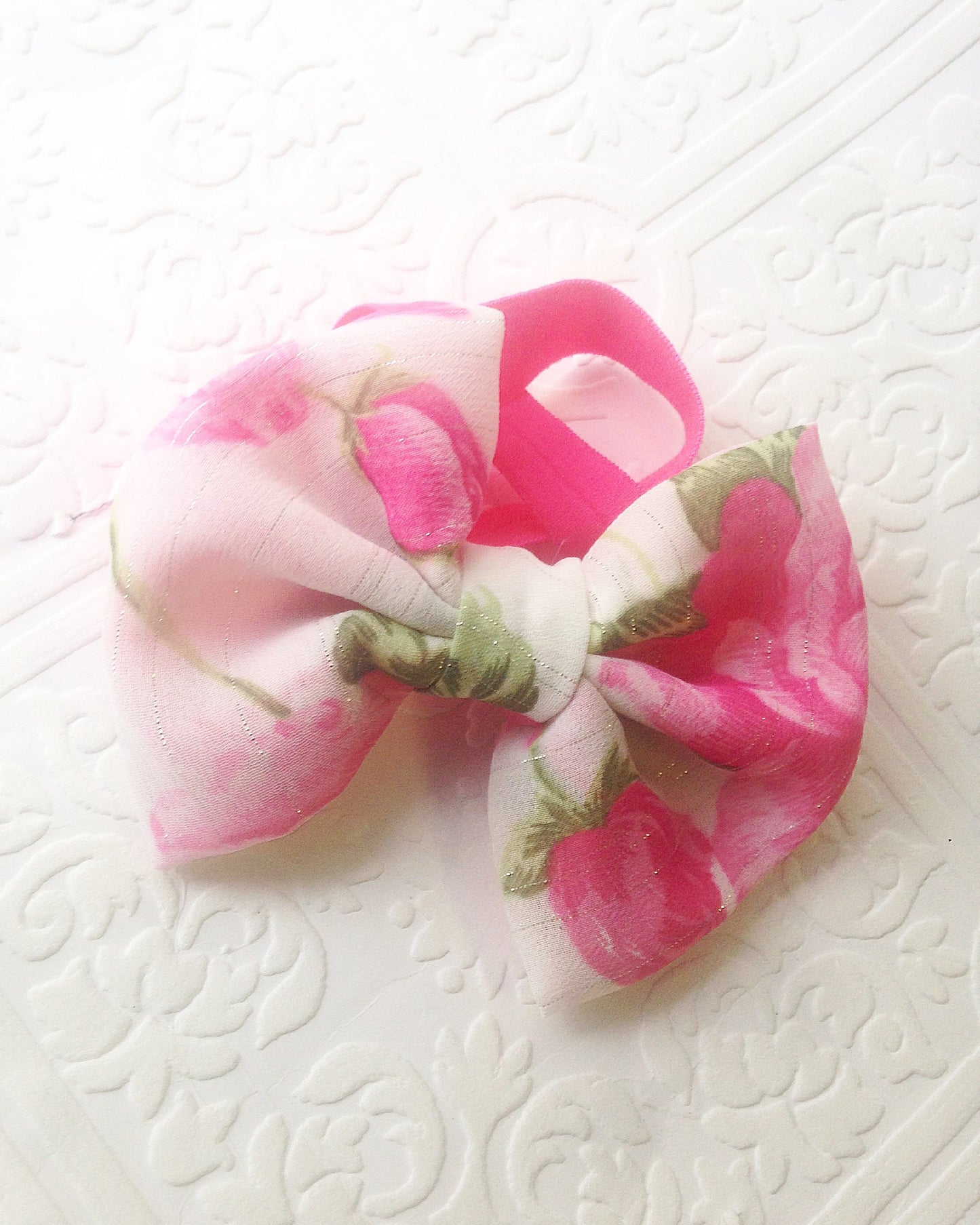 Pink baby headband, baby headband, pink bow headband, newborn headband, bow headband, roses headband, baby roses headband,pink rose baby