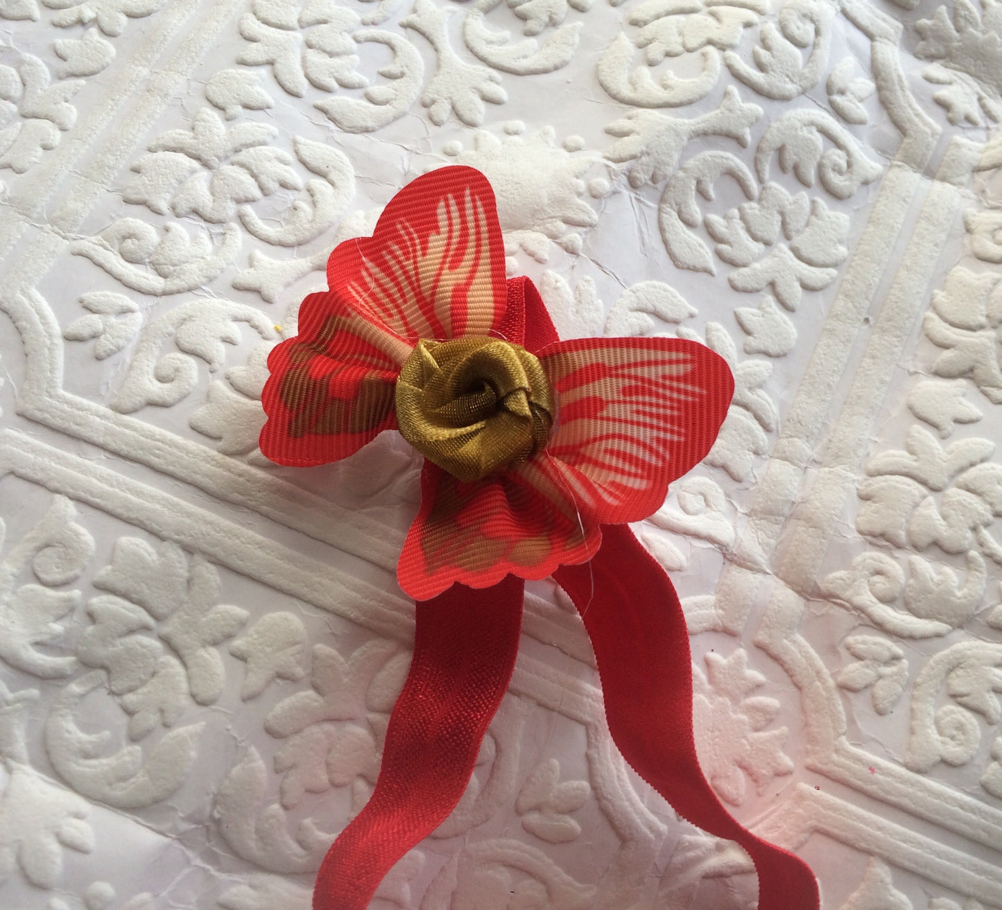 butterfly, butterfly headband, baby headband, baby butterfly headband, red butterfly headband, photography prop, baby prop, rose headband