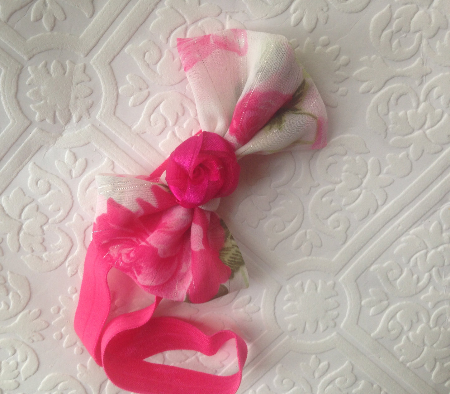 Pink baby headband, baby headband, pink bow headband, newborn headband, bow headband, roses headband, baby roses headband,pink rose baby