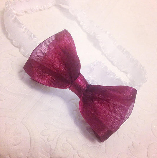 Burgundy bow headband, bow headband, purple headband, baby gold headband, Christmas headband, Christmas baby headband, burgundy headband