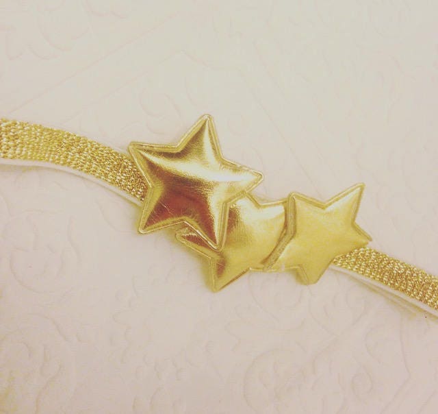 Silver Gold Star Crown Baby Infant Toddler Headband Baby Shower Gift 36cm