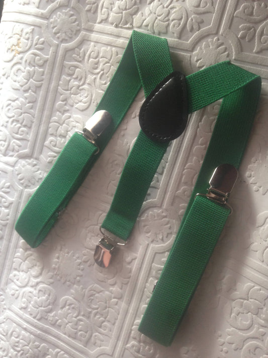 Green suspenders, baby suspenders, christmas suspenders, toddler suspenders, boy suspenders, child suspenders, green baby suspenders, green