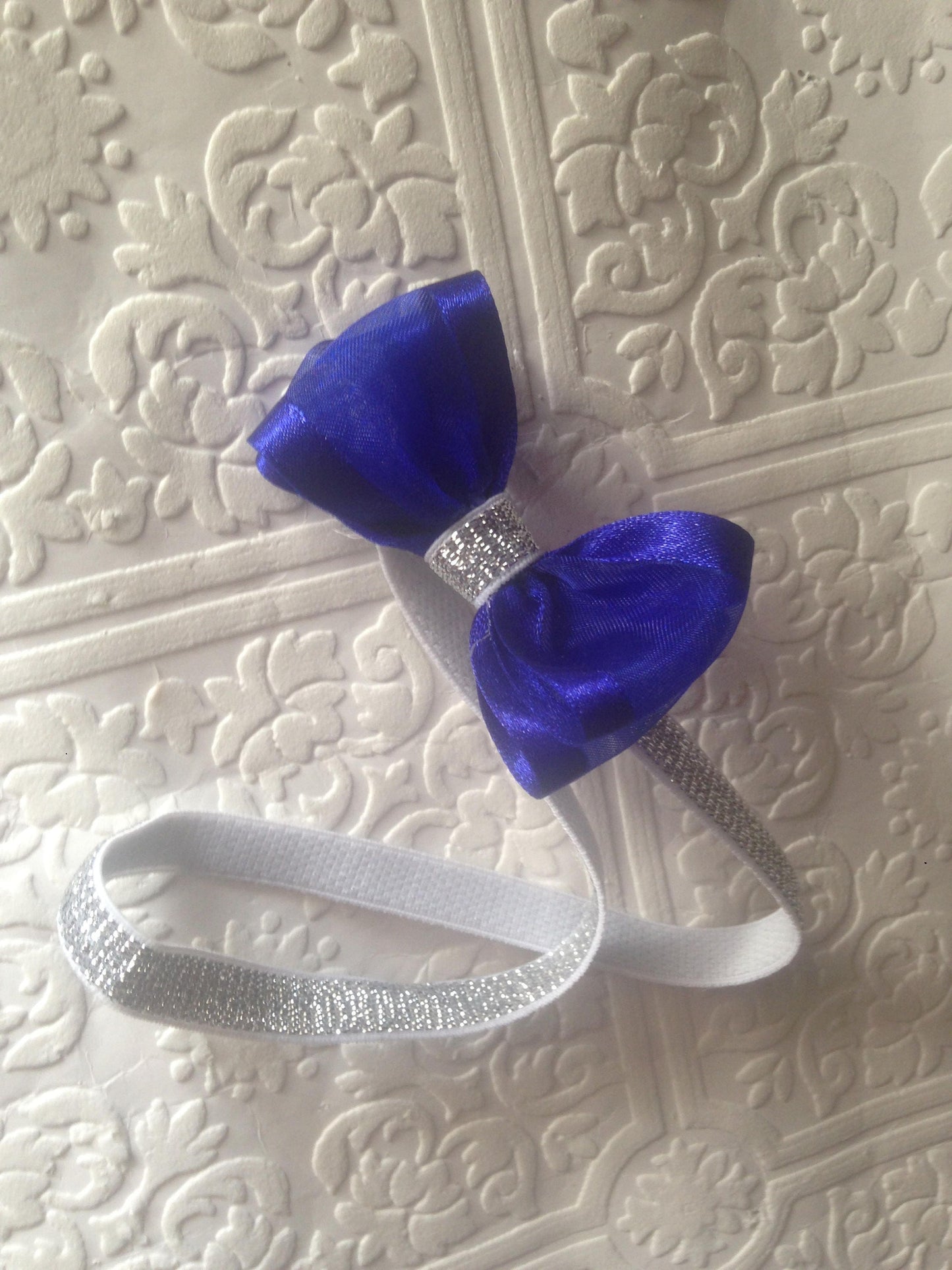 Blue bow headband, baby bow headband, sparkling bow headband, blue headband, blue baby headband, baby bow headband, Christmas headband