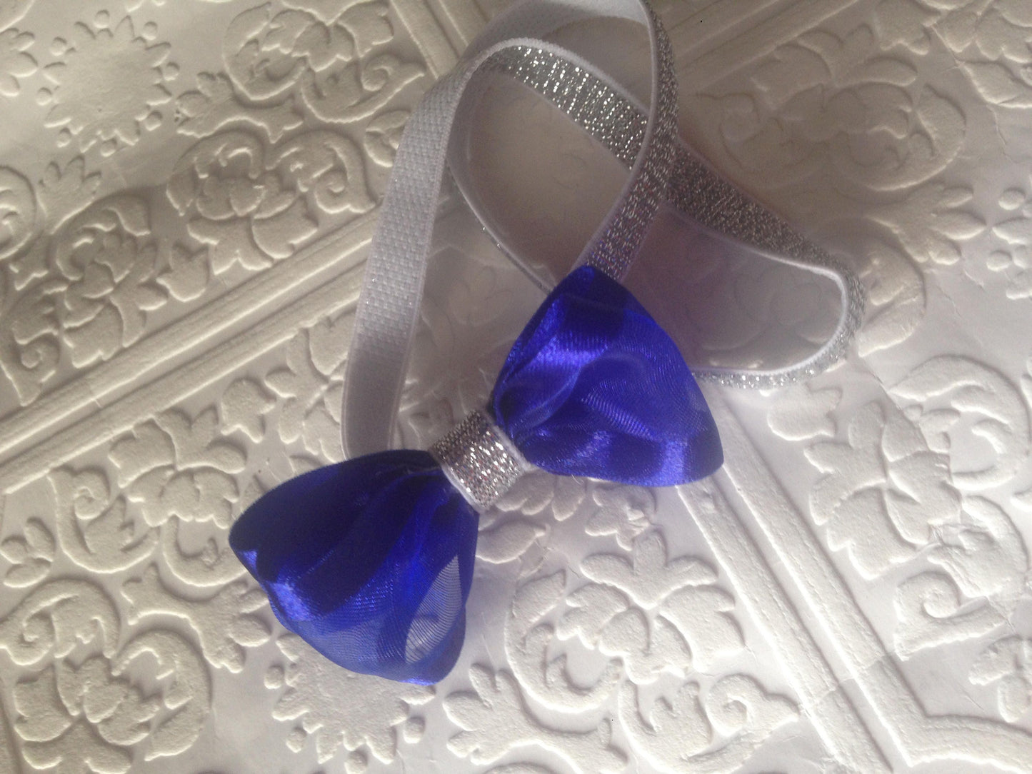 Blue bow headband, baby bow headband, sparkling bow headband, blue headband, blue baby headband, baby bow headband, Christmas headband