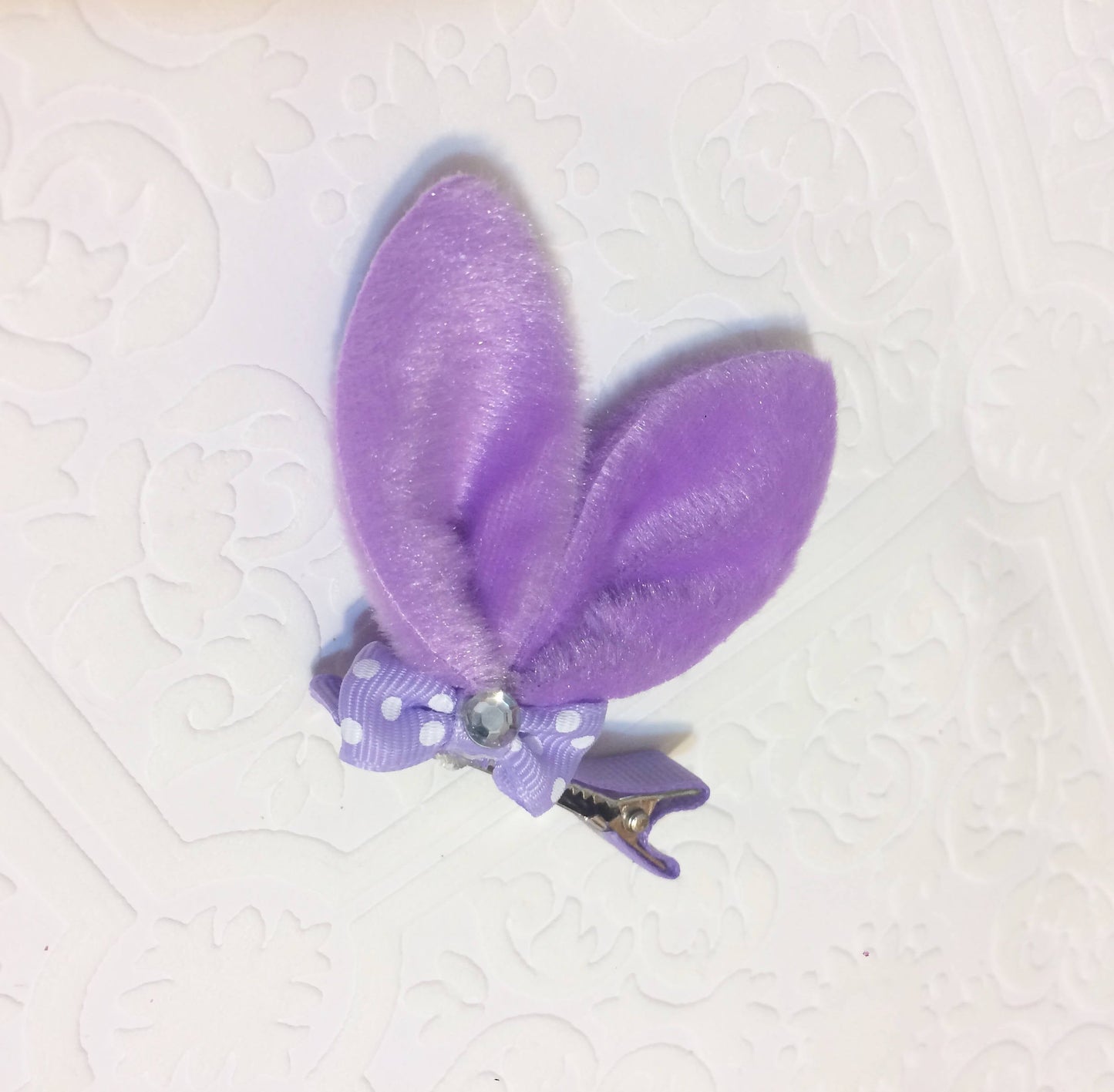 Easter headband, tiny bunny ears, tiny bunny headband, bunny baby headband, purple bunny ears, purple bunny ear clip, bunny ears