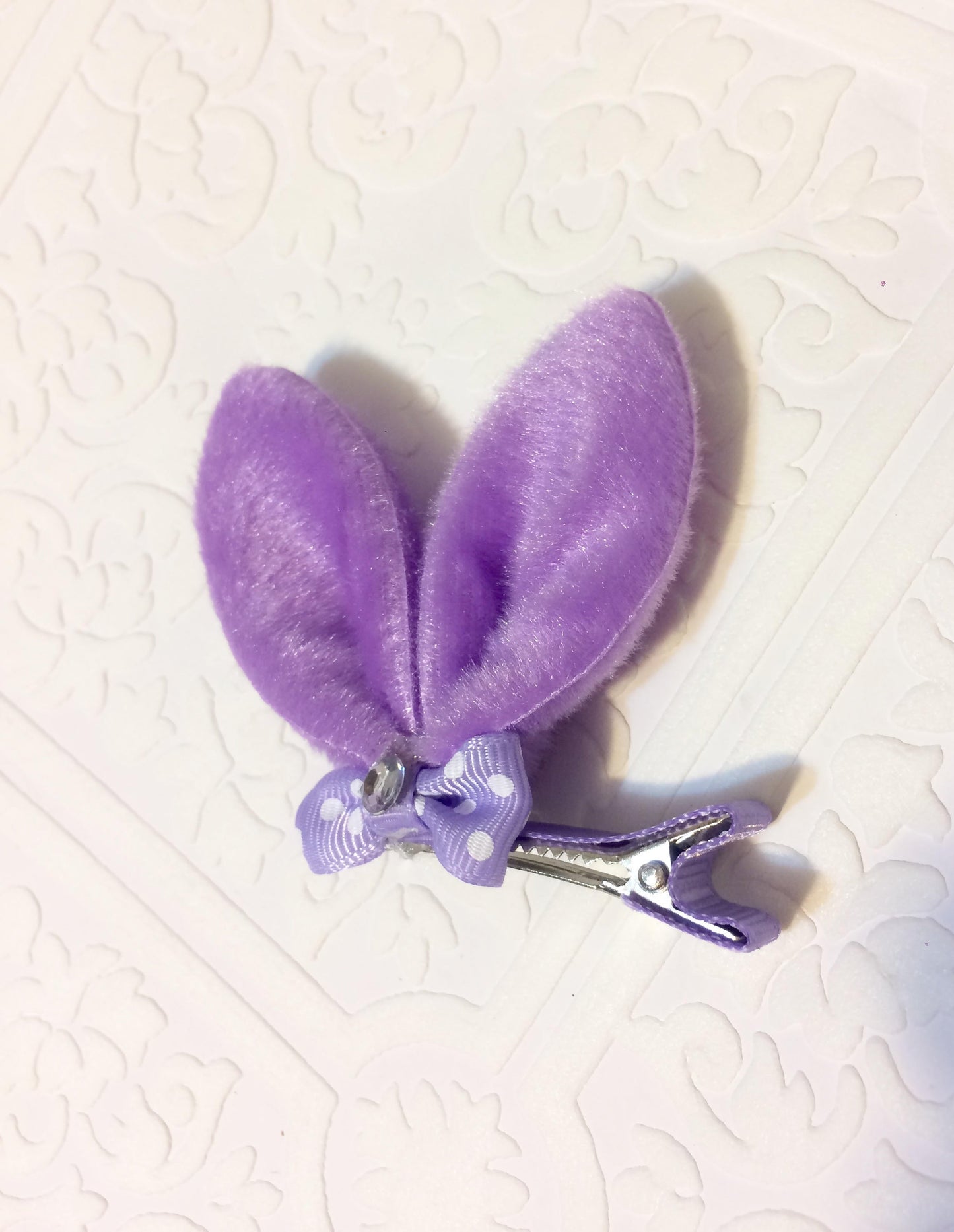 Easter headband, tiny bunny ears, tiny bunny headband, bunny baby headband, purple bunny ears, purple bunny ear clip, bunny ears