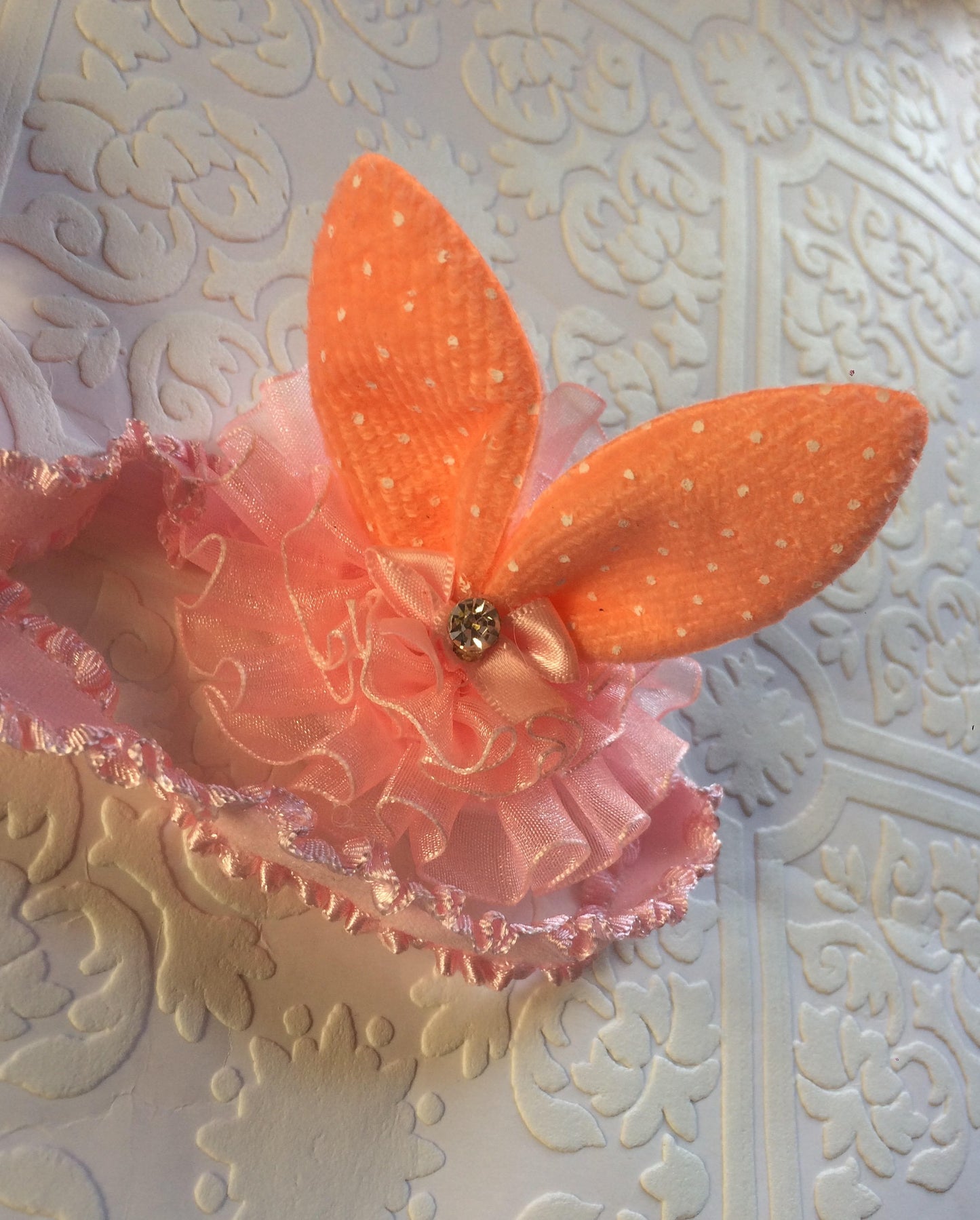 Bunny headband,Easter headband, tiny bunny ears, tiny bunny headband, bunny baby headband, peach bunny ears, pink bunny ear clip, bunny ears