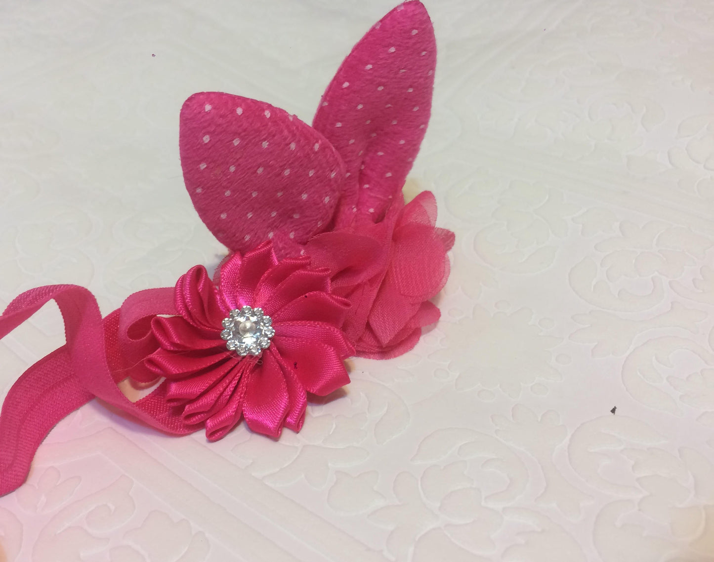 bunny headband, tiny bunny ears, tiny bunny headband, bunny baby headband, pink bunny ears, pink bunny ear clip, bunny ear clip, baby ears