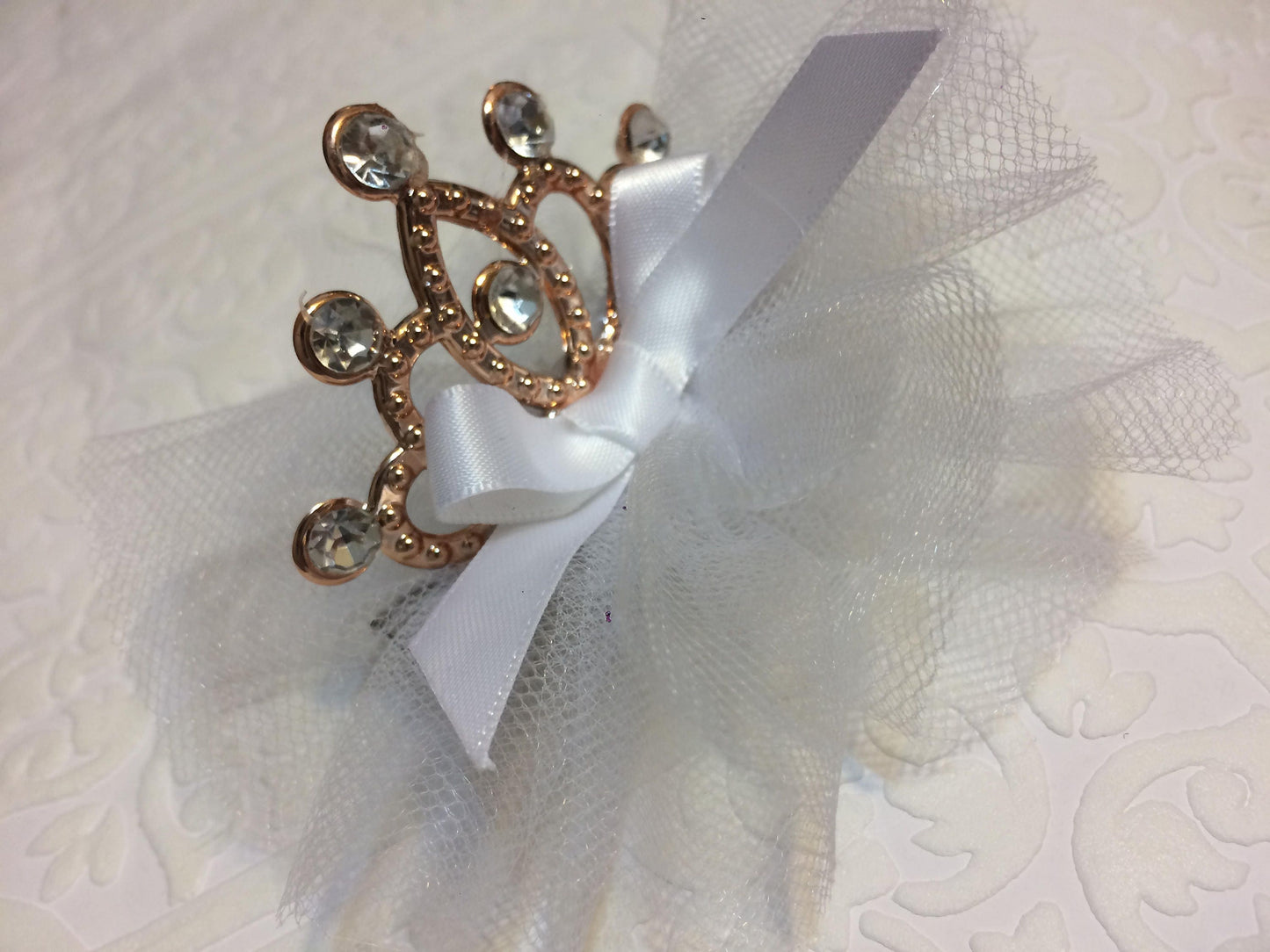 White tiara, white crown, tiara, crown, baby tiara, baby crown, baptism tiara, baptism crown, photography prop, baby prop, tulle tiara