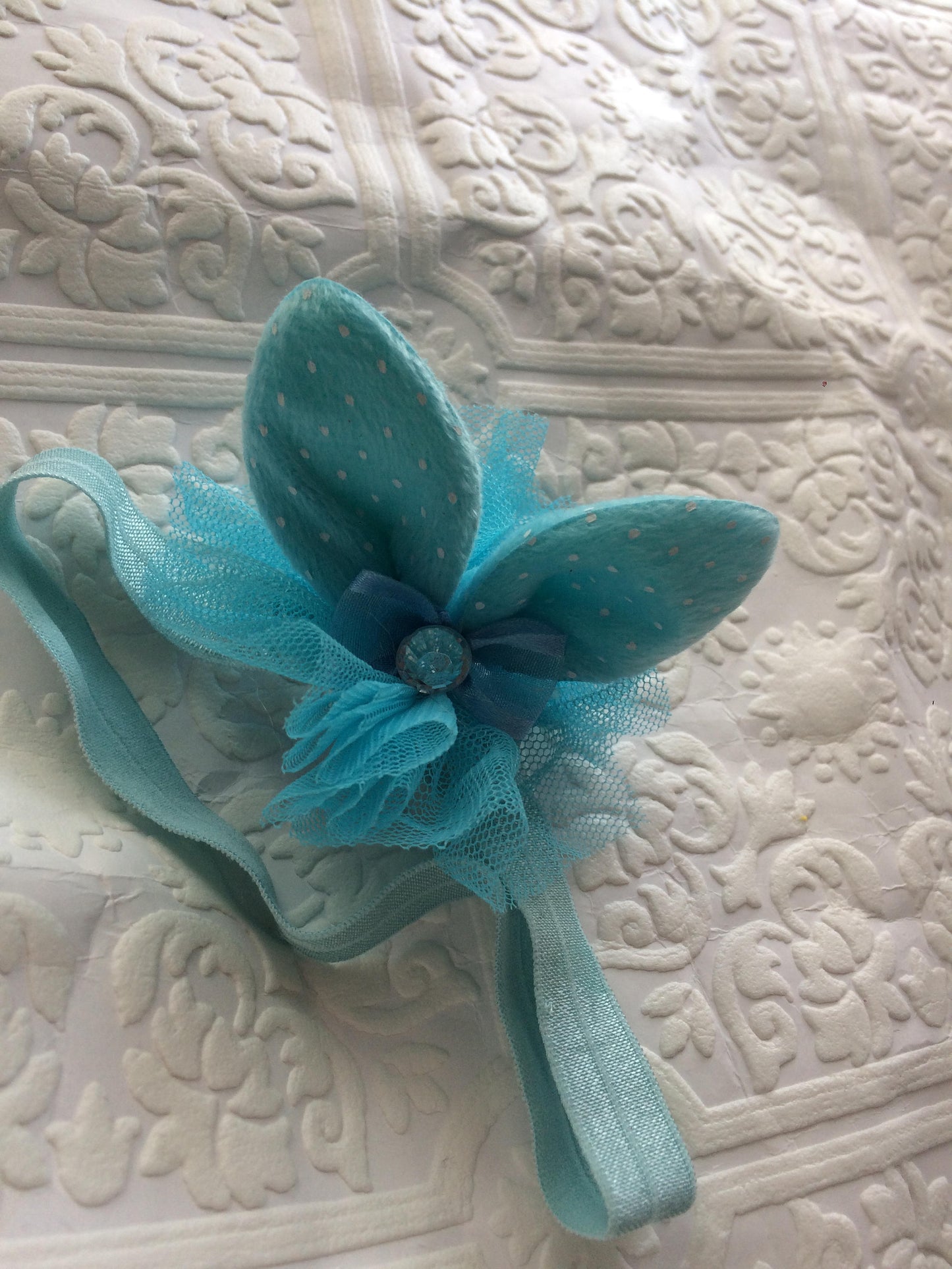 Easter bunny headband, bunny ears, tiny bunny headband, bunny baby headband, blue bunny ears, blue bunny ear clip, bunny ear clip, baby ears