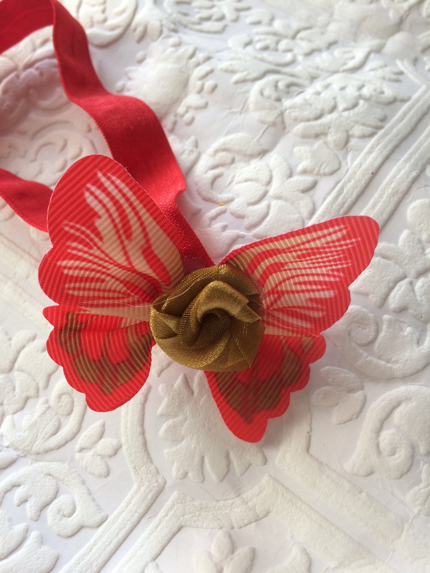 butterfly, butterfly headband, baby headband, baby butterfly headband, red butterfly headband, photography prop, baby prop, rose headband