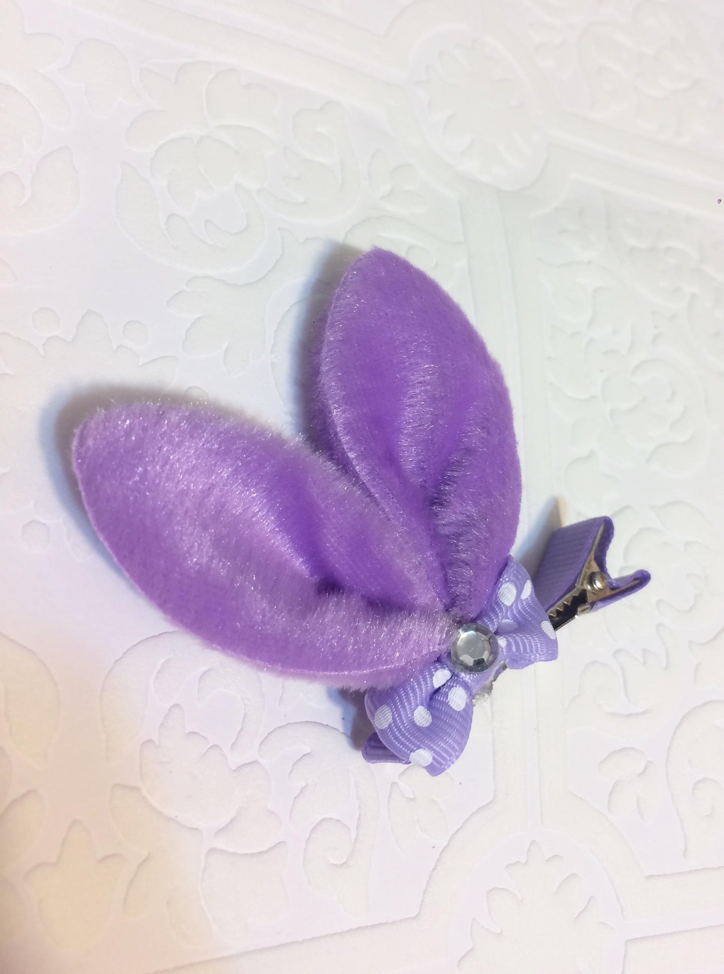 Easter headband, tiny bunny ears, tiny bunny headband, bunny baby headband, purple bunny ears, purple bunny ear clip, bunny ears