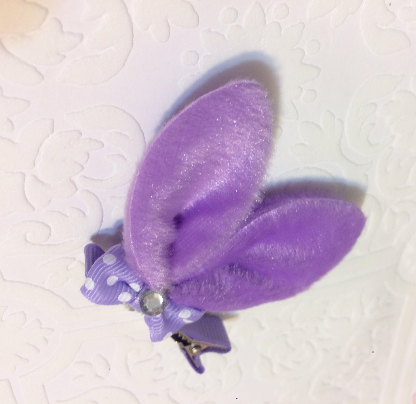 Easter headband, tiny bunny ears, tiny bunny headband, bunny baby headband, purple bunny ears, purple bunny ear clip, bunny ears