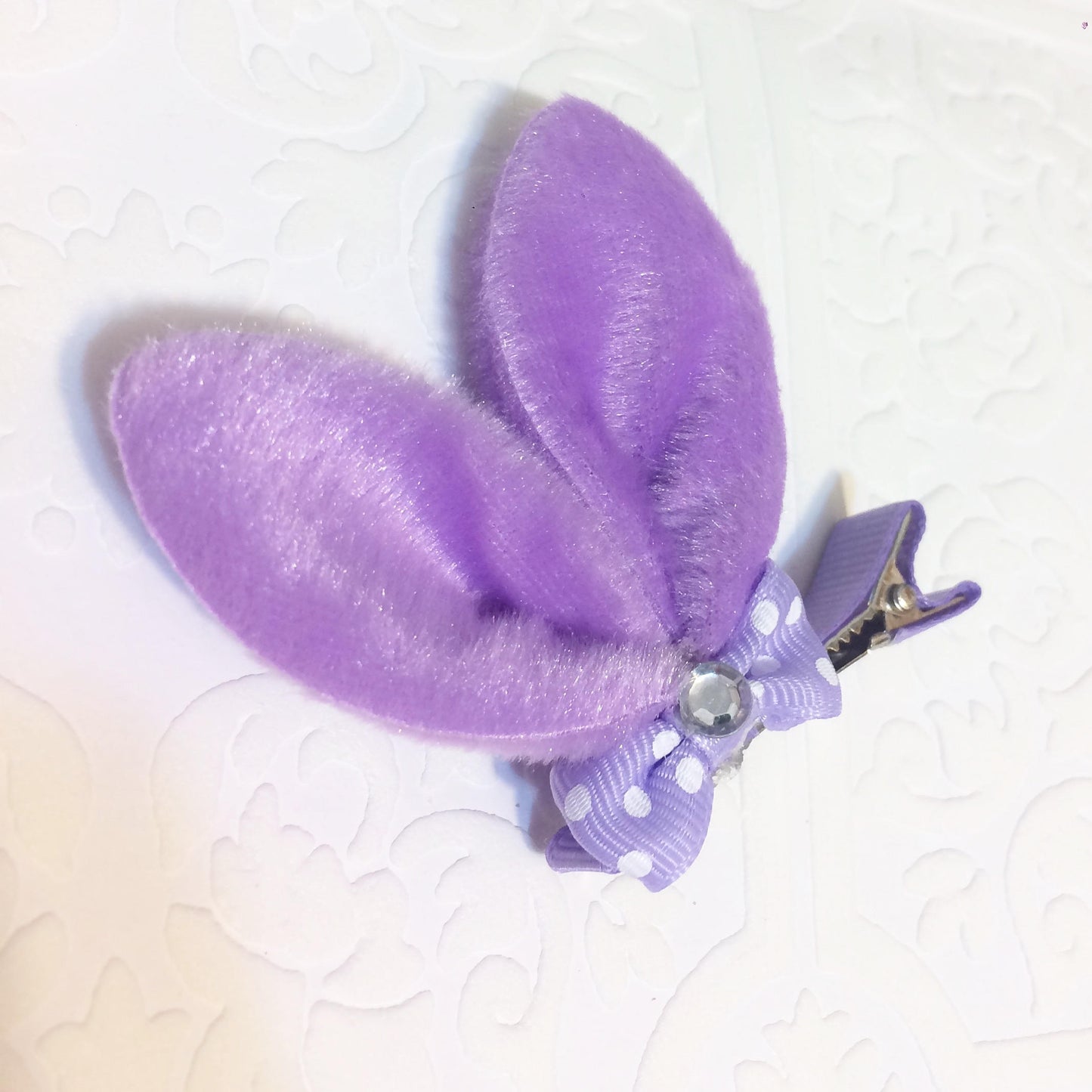 Easter headband, tiny bunny ears, tiny bunny headband, bunny baby headband, purple bunny ears, purple bunny ear clip, bunny ears