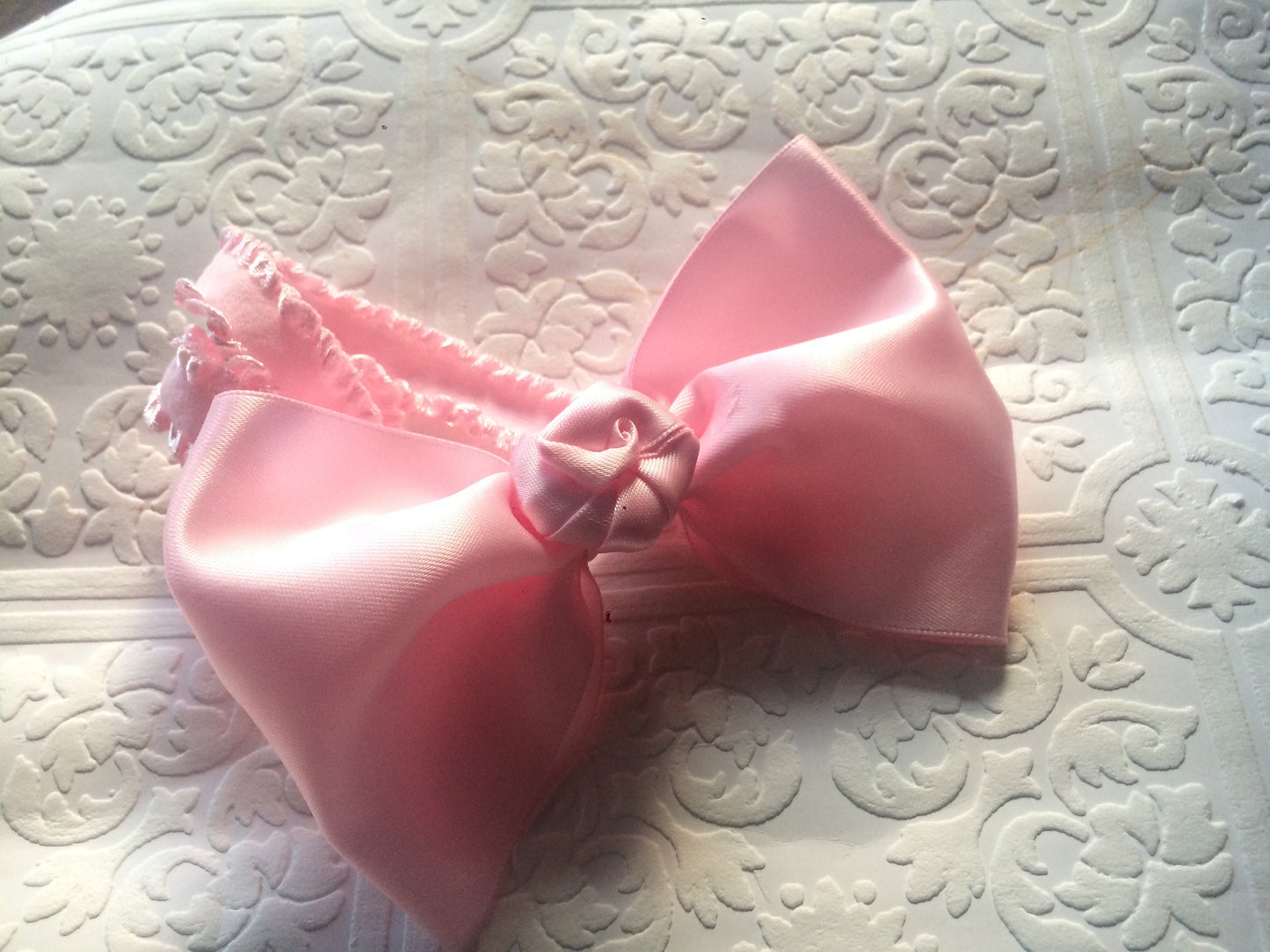 pink baby headband, pink bow headband, birthday baby headband, birthday headband, wedding headband, Valentine baby headband, big bow