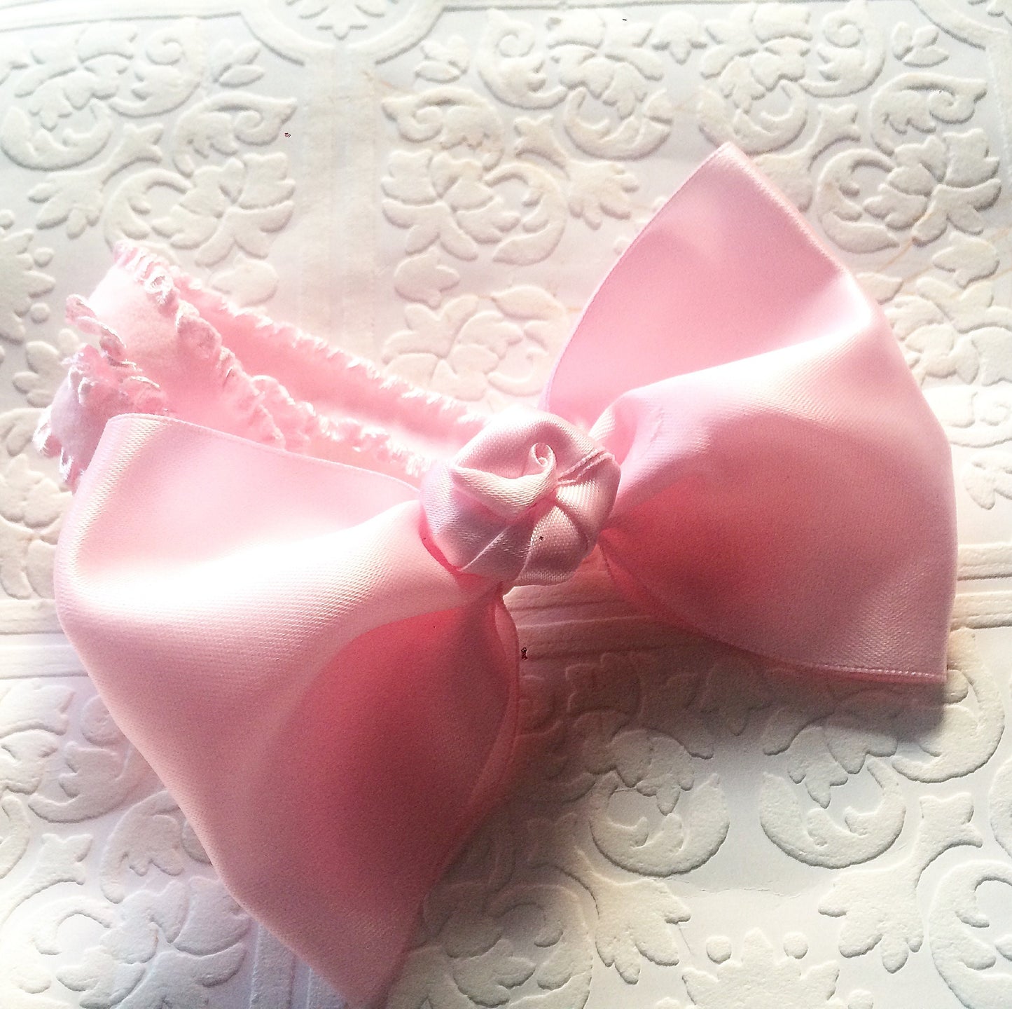pink baby headband, pink bow headband, birthday baby headband, birthday headband, wedding headband, Valentine baby headband, big bow