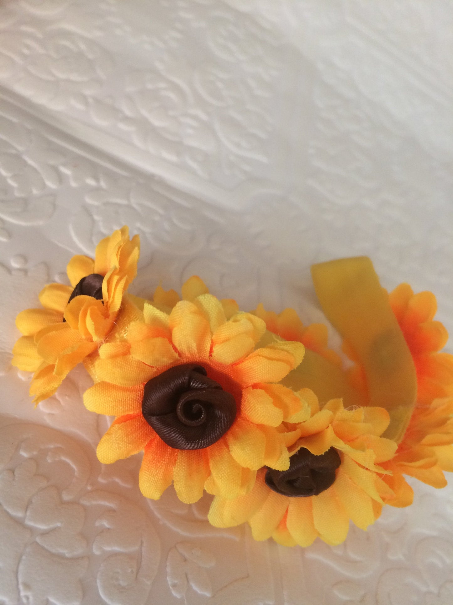 sunflower baby headband, wreath flower headband, baby flower headband, spring baby headband, summer baby headband, sunflower headband, baby