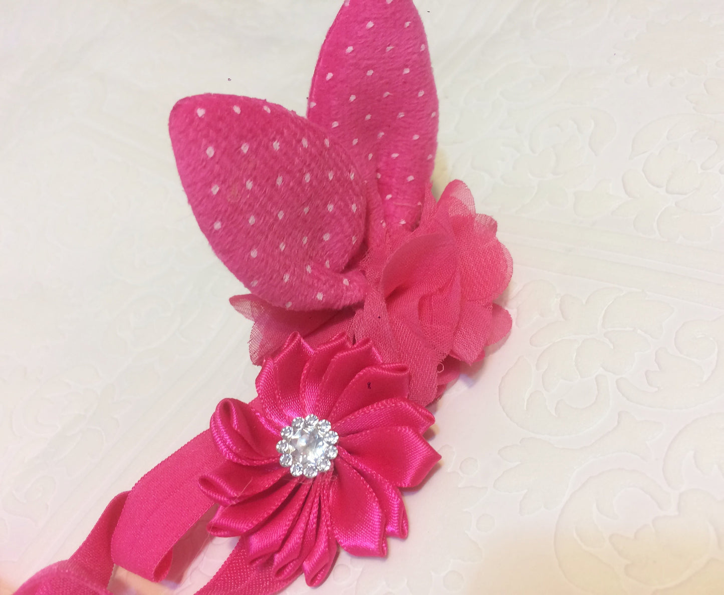 bunny headband, tiny bunny ears, tiny bunny headband, bunny baby headband, pink bunny ears, pink bunny ear clip, bunny ear clip, baby ears