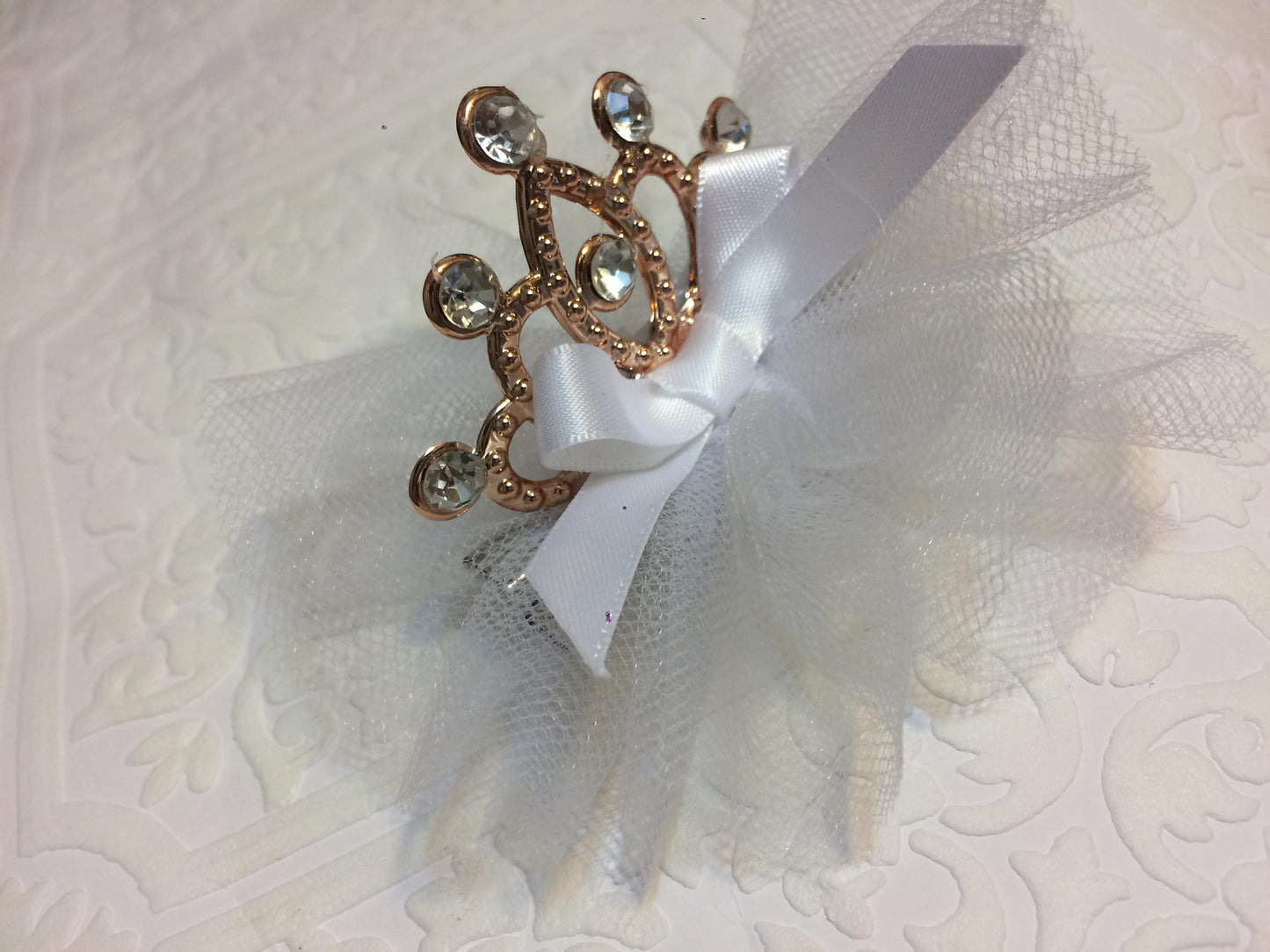 White tiara, white crown, tiara, crown, baby tiara, baby crown, baptism tiara, baptism crown, photography prop, baby prop, tulle tiara
