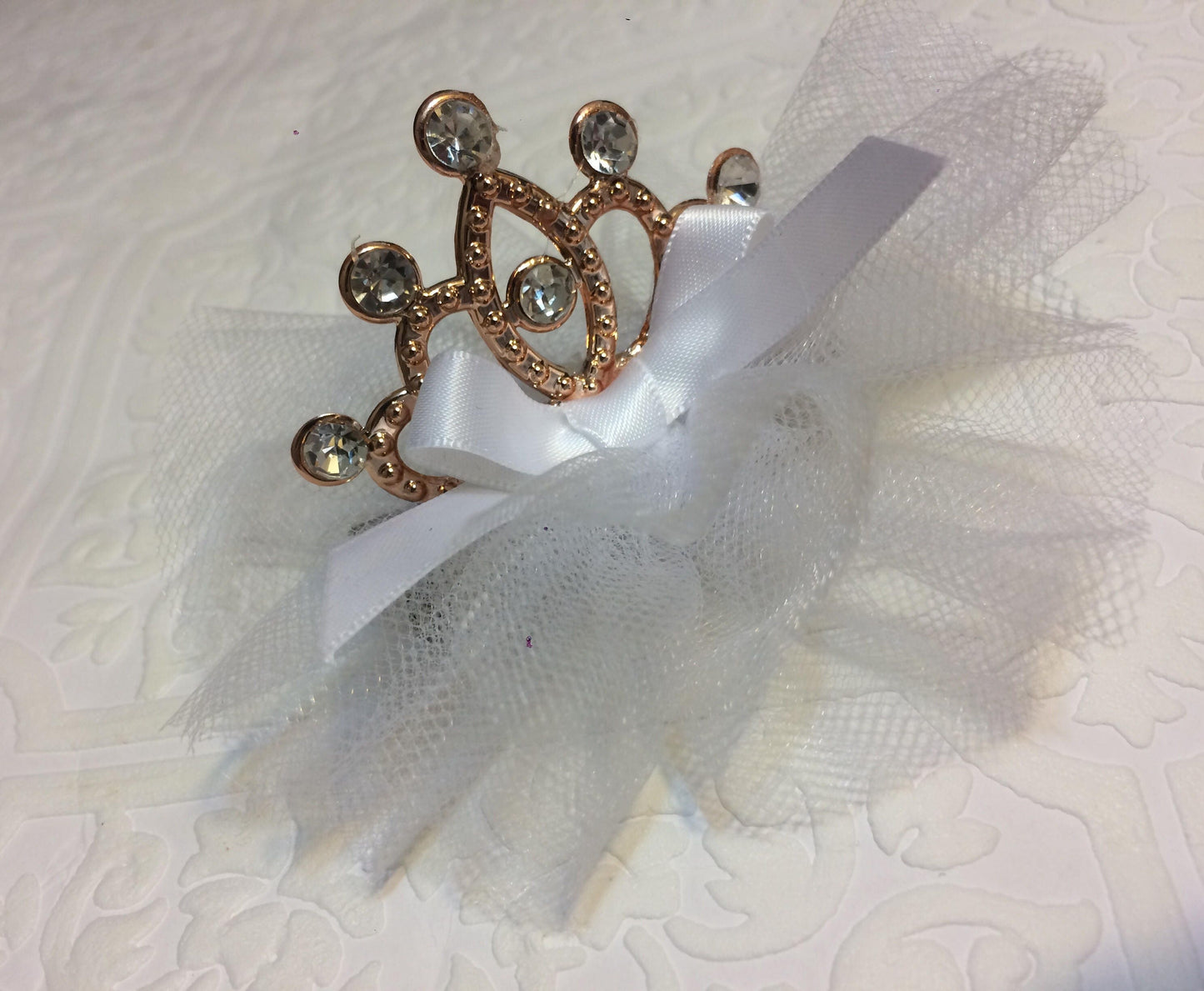 White tiara, white crown, tiara, crown, baby tiara, baby crown, baptism tiara, baptism crown, photography prop, baby prop, tulle tiara