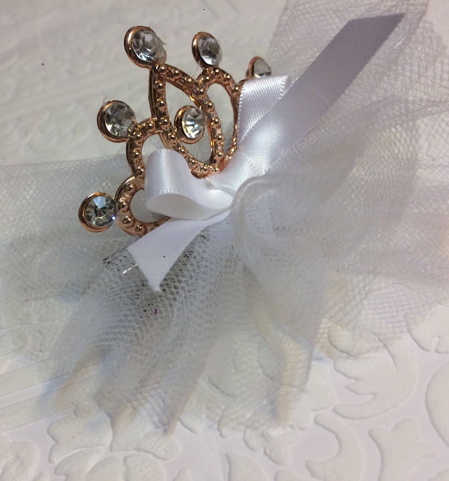 White tiara, white crown, tiara, crown, baby tiara, baby crown, baptism tiara, baptism crown, photography prop, baby prop, tulle tiara