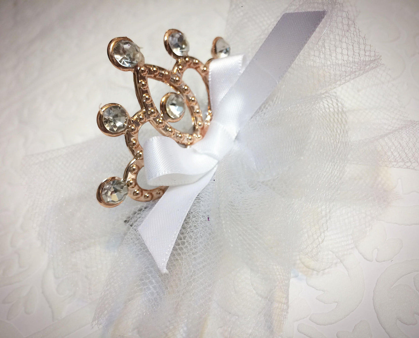 White tiara, white crown, tiara, crown, baby tiara, baby crown, baptism tiara, baptism crown, photography prop, baby prop, tulle tiara