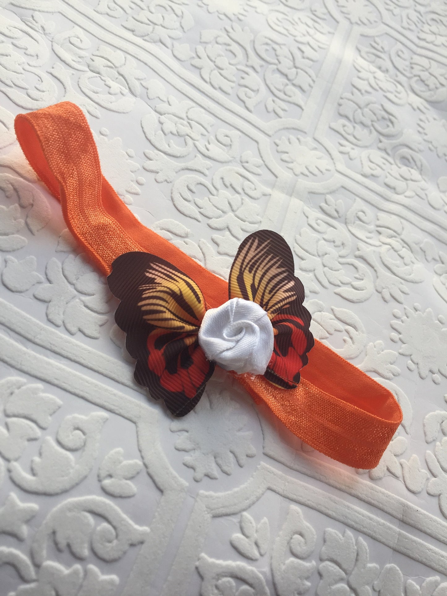 butterfly, butterfly headband,baby headband, baby butterfly headband, orange butterfly headband, photography prop, baby prop, tiger headband