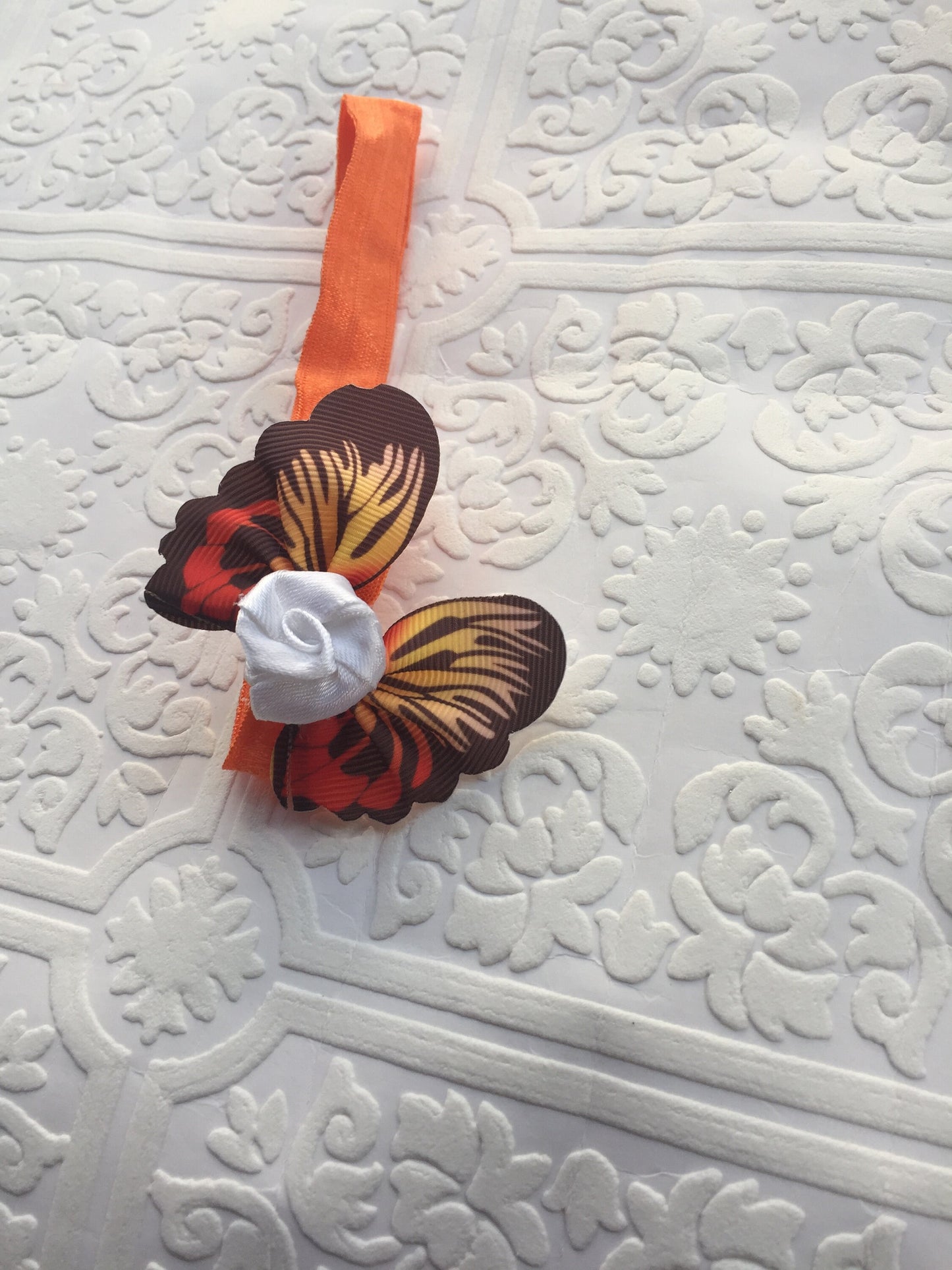 butterfly, butterfly headband,baby headband, baby butterfly headband, orange butterfly headband, photography prop, baby prop, tiger headband