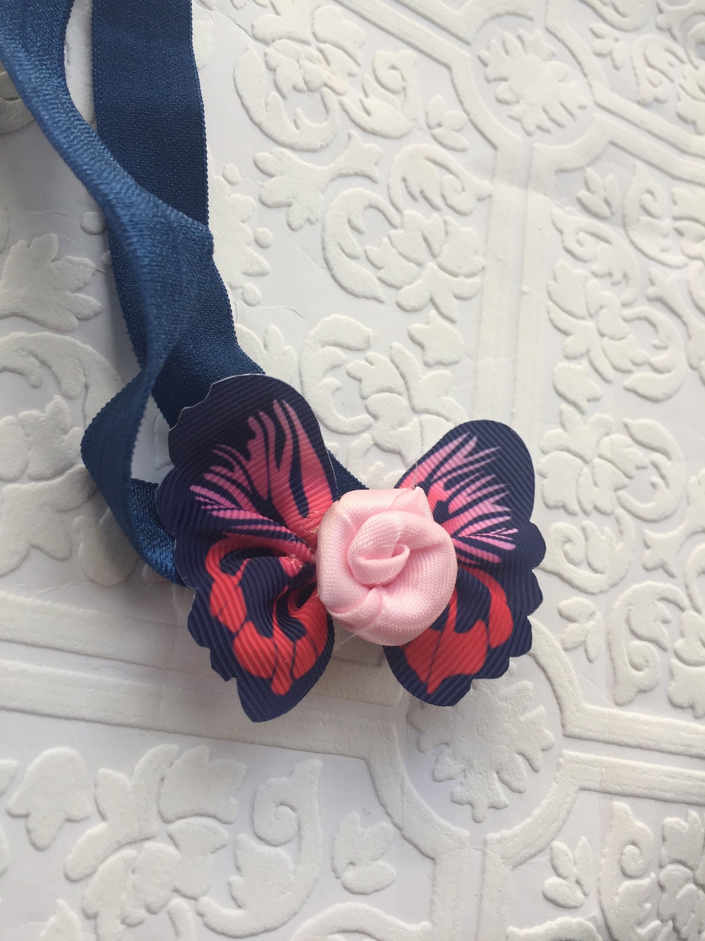 butterfly, butterfly headband, baby headband, baby butterfly headband, blue butterfly headband, photography prop, baby prop, rose headband