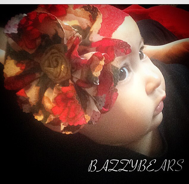 Christmas Flower Headband - Poinsettia Headband - Holiday Headband - Red Gold Headband - Christmas Baby Headband - Red Headband - Red Flower