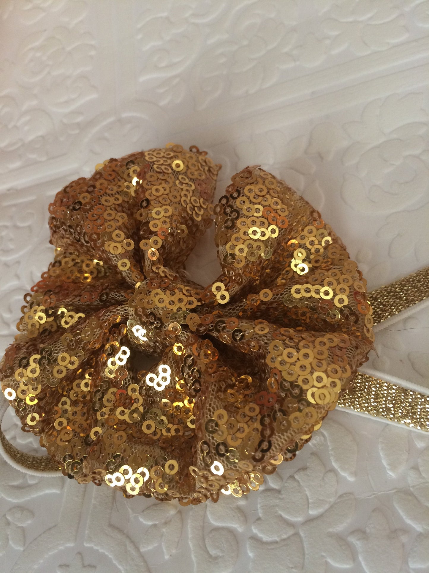 Gold bow headband, bow headband, gold headband, baby gold headband, Christmas headband, Christmas baby headband, sparkling headband, prop