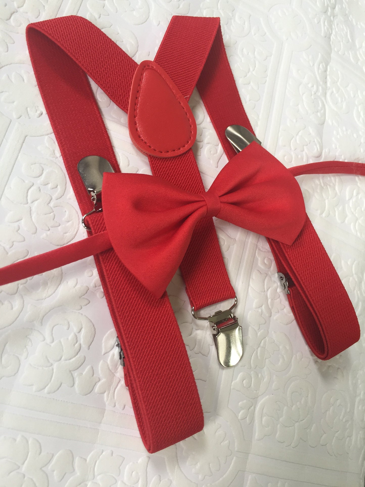 Red suspenders and bow tie, red suspender for toddlers, bow tie and suspenders, Red bow ties for boys, red bow tie and suspenders,