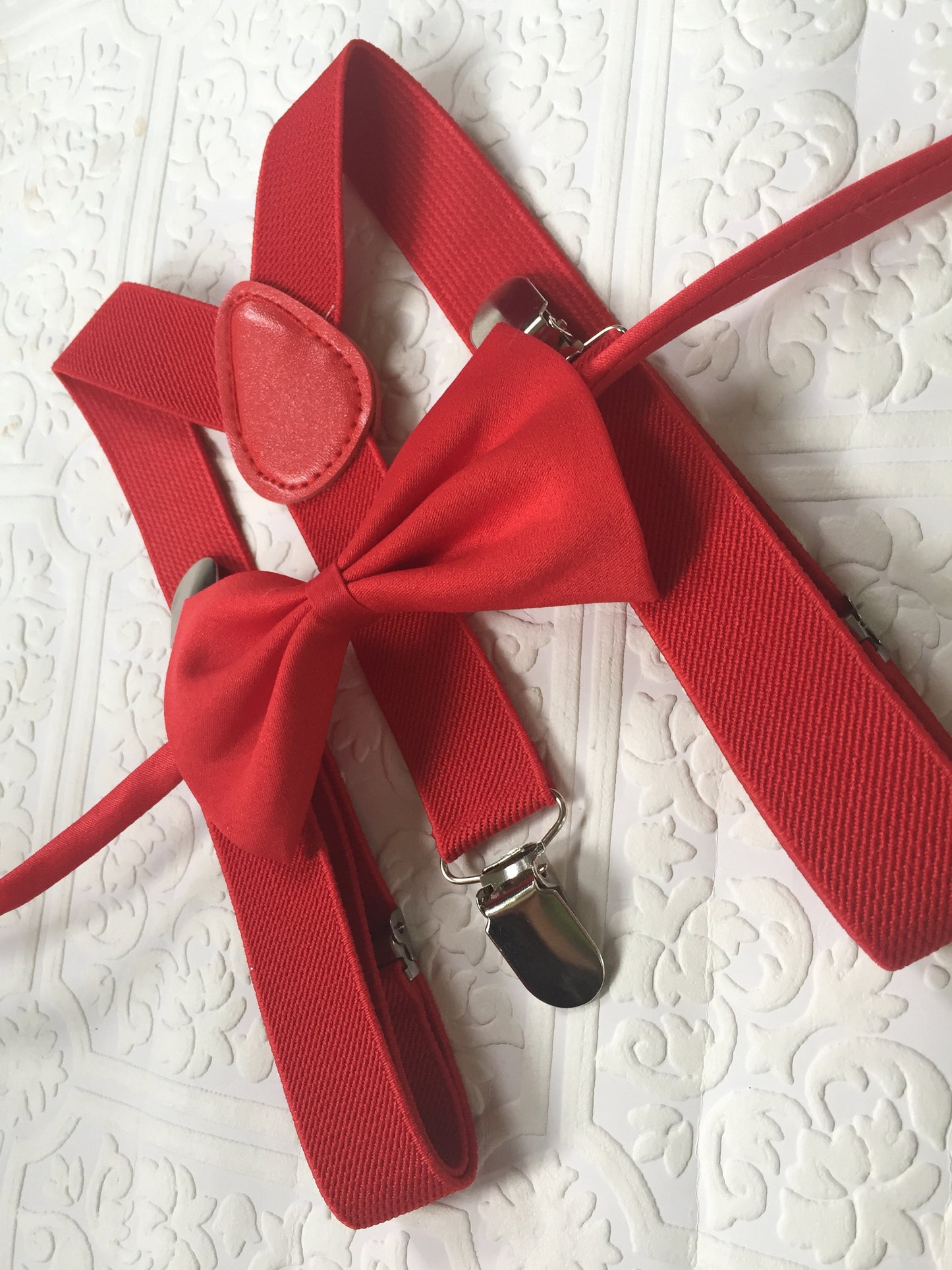 Red suspenders and bow tie, red suspender for toddlers, bow tie and suspenders, Red bow ties for boys, red bow tie and suspenders,