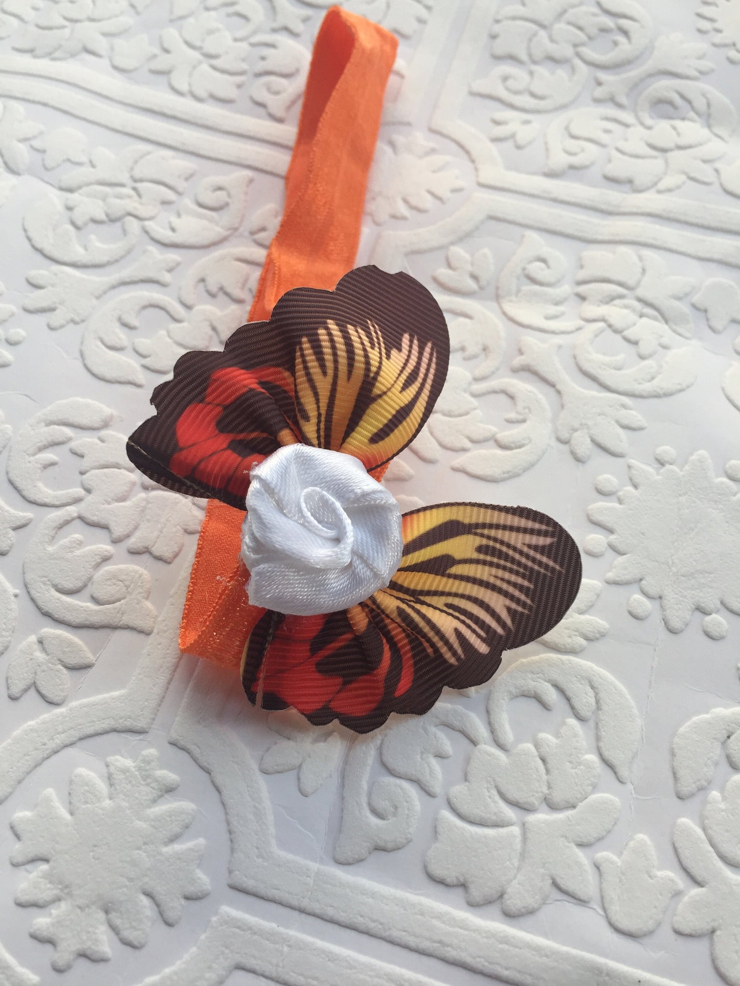 butterfly, butterfly headband,baby headband, baby butterfly headband, orange butterfly headband, photography prop, baby prop, tiger headband