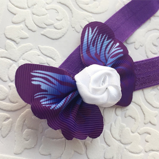 butterfly, purple butterfly headband, baby headband, baby butterfly headband, butterfly headband, photography prop, baby prop, rose headband