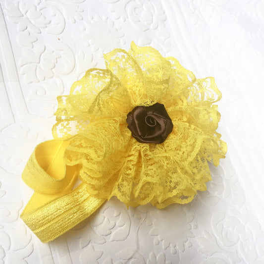 Sunflower headband, baby sunflower headband, sunflower baby headband, yellow flower headband, yellow baby headband, summer baby headband