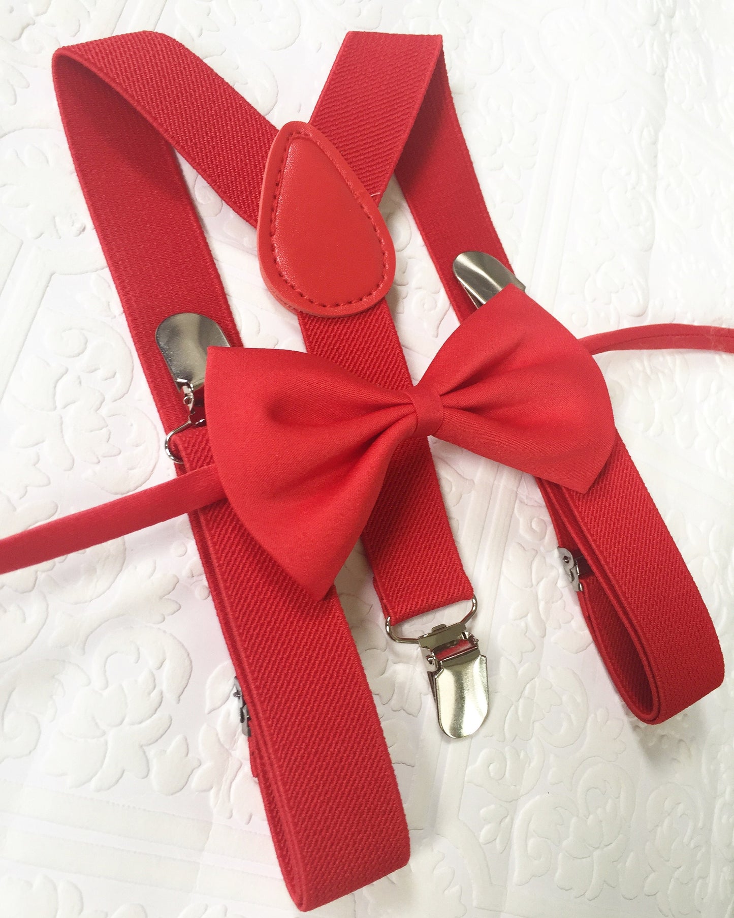 Red suspenders and bow tie, red suspender for toddlers, bow tie and suspenders, Red bow ties for boys, red bow tie and suspenders,