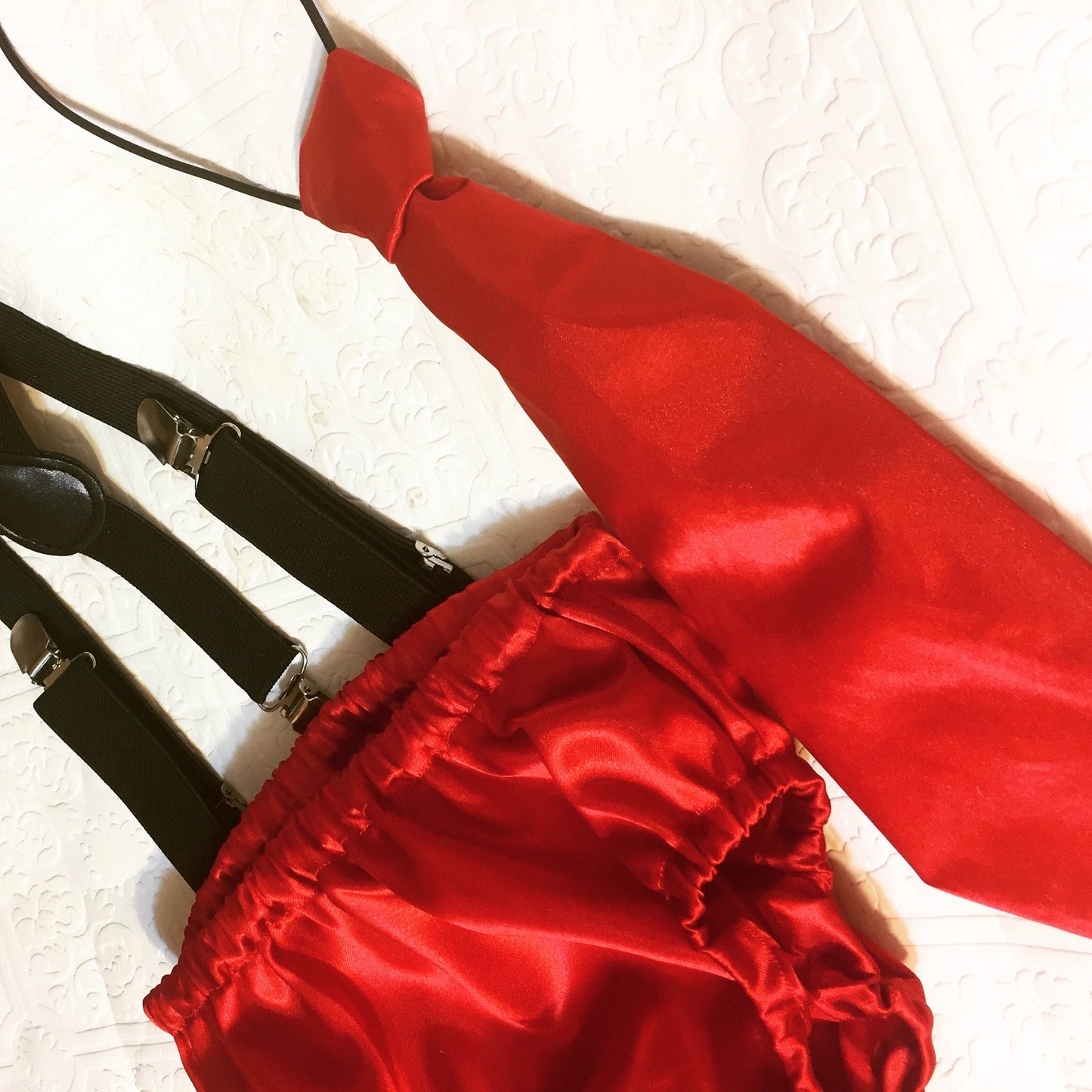 1st birthday bloomer, red bloomer, satin red bloomer, birthday bloomer, cake smash bloomer, black suspenders, diaper cover, Suspenders