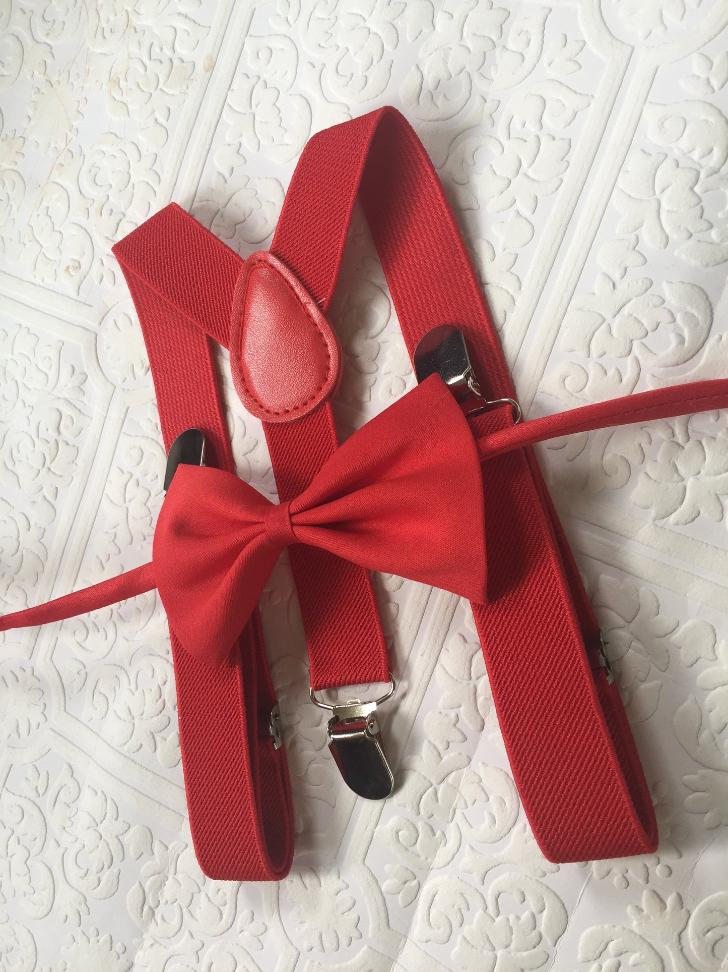 Red suspenders and bow tie, red suspender for toddlers, bow tie and suspenders, Red bow ties for boys, red bow tie and suspenders,