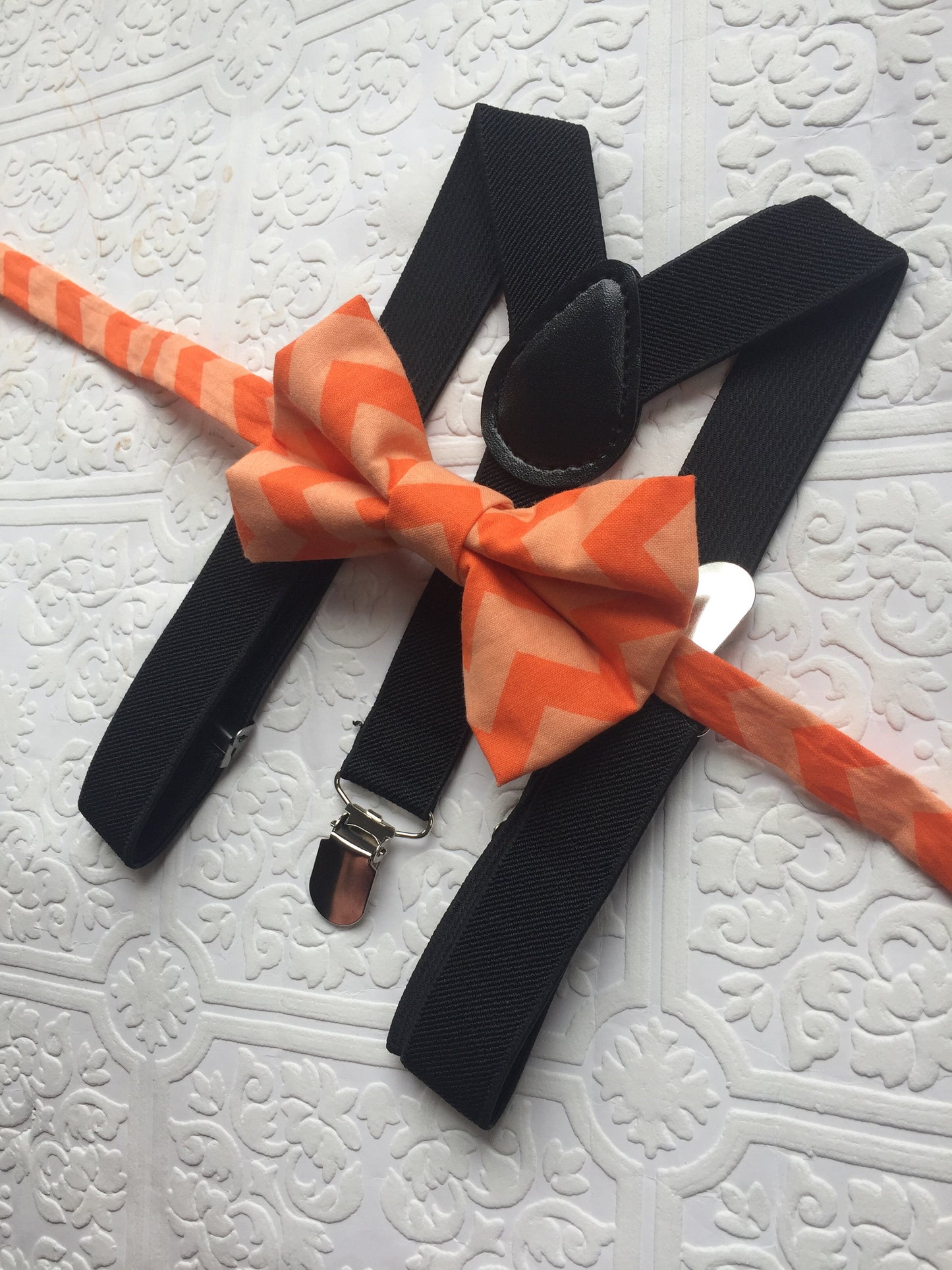 Chevron Bow Tie & Suspenders Set