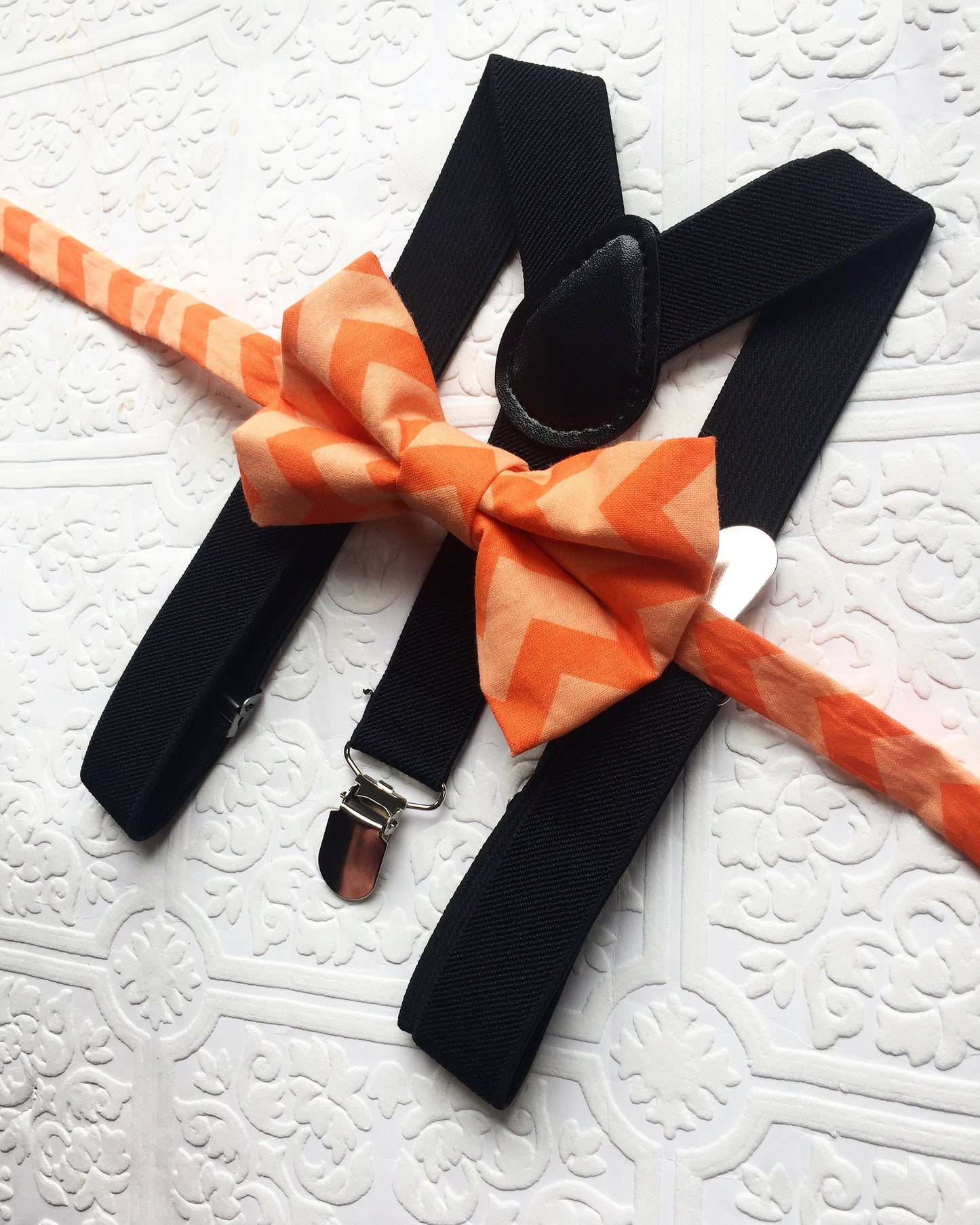 Chevron Bow Tie & Suspenders Set