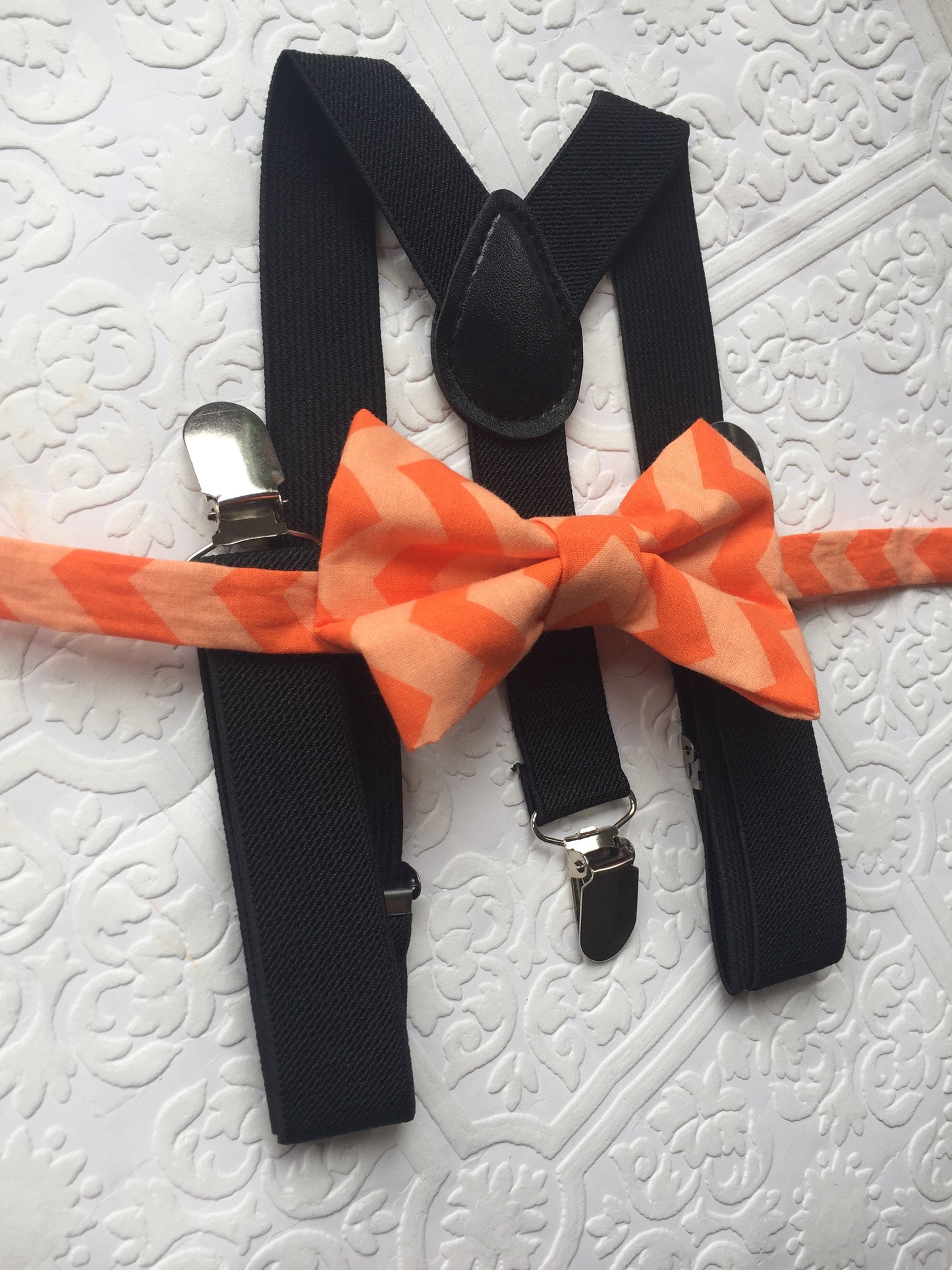 Chevron Bow Tie & Suspenders Set