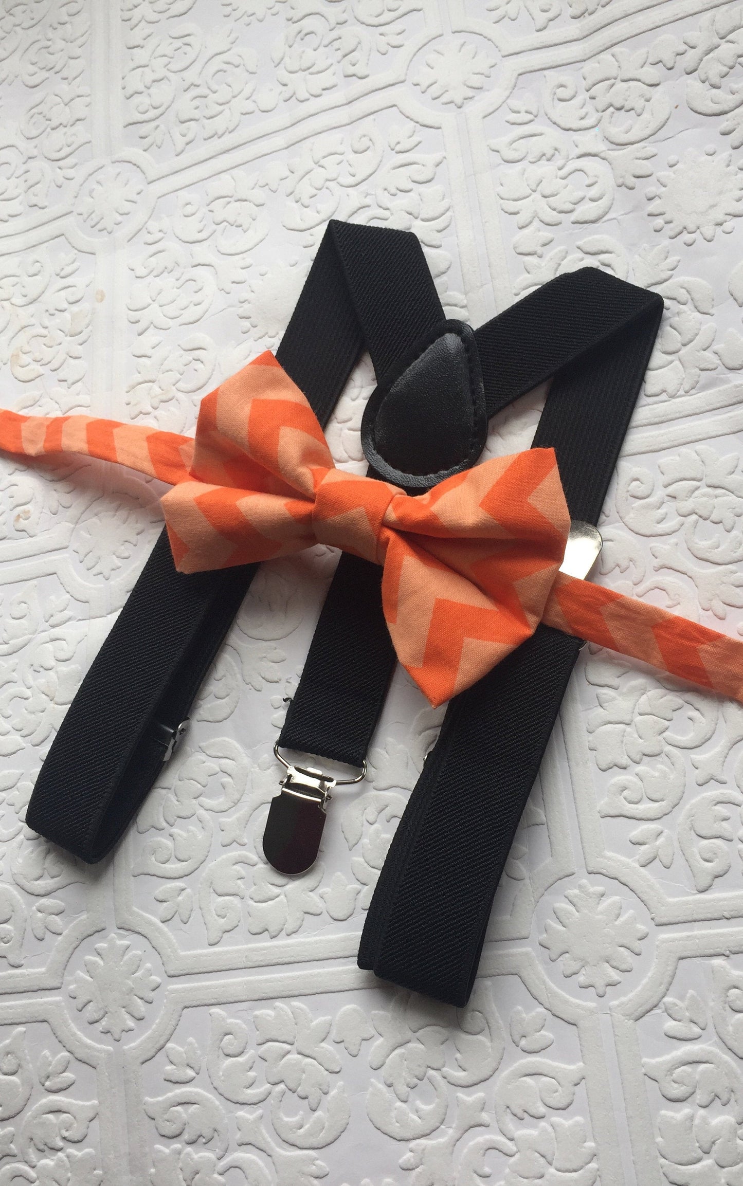 Chevron Bow Tie & Suspenders Set