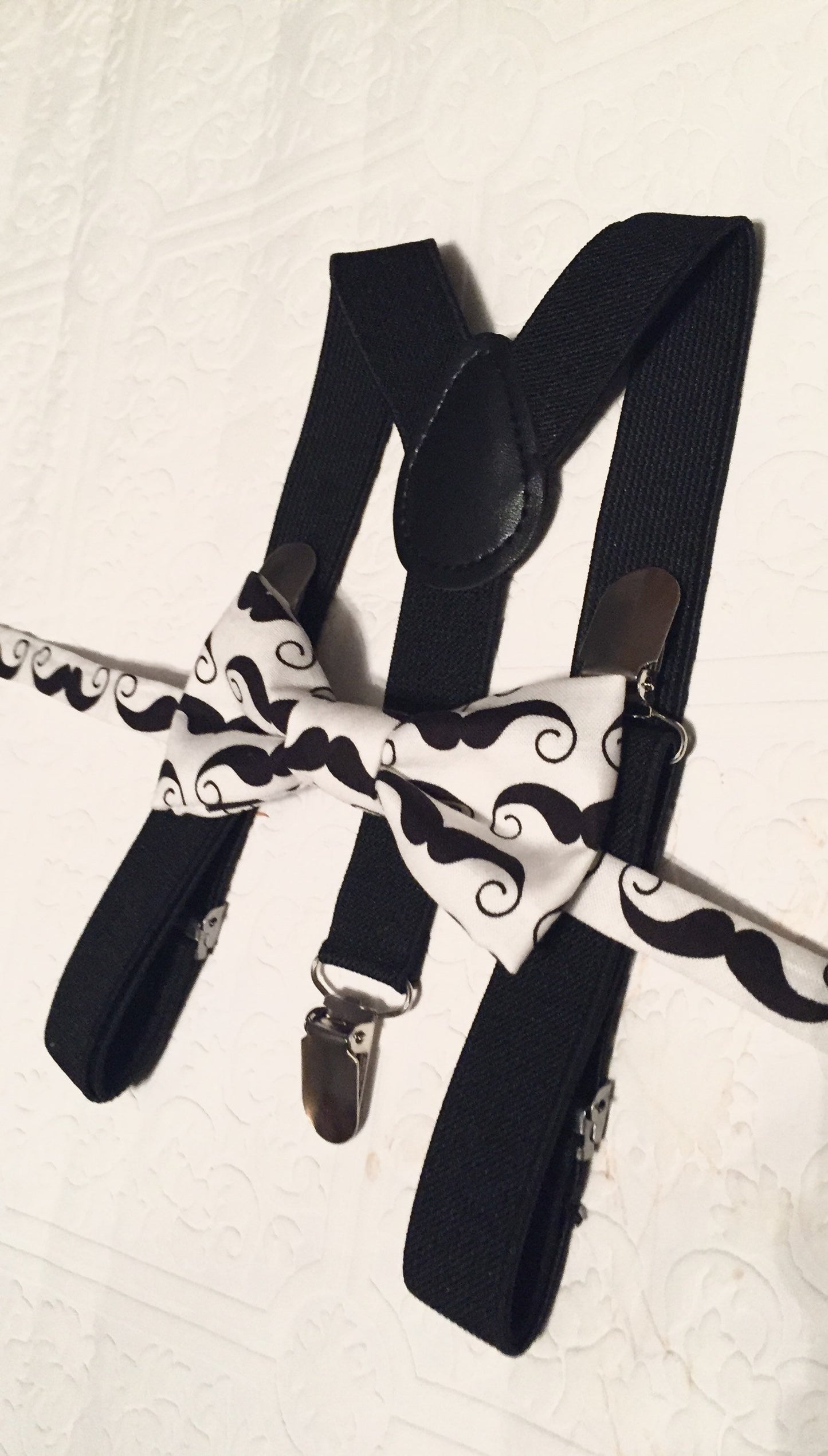 Mustache Baby Bow Tie, Mustache Baby Boy Bowtie and Suspender Set, Baby Bow Tie, Baby Mustache Bow Tie, Mustache Toddler Bow Tie-newborn-5yr