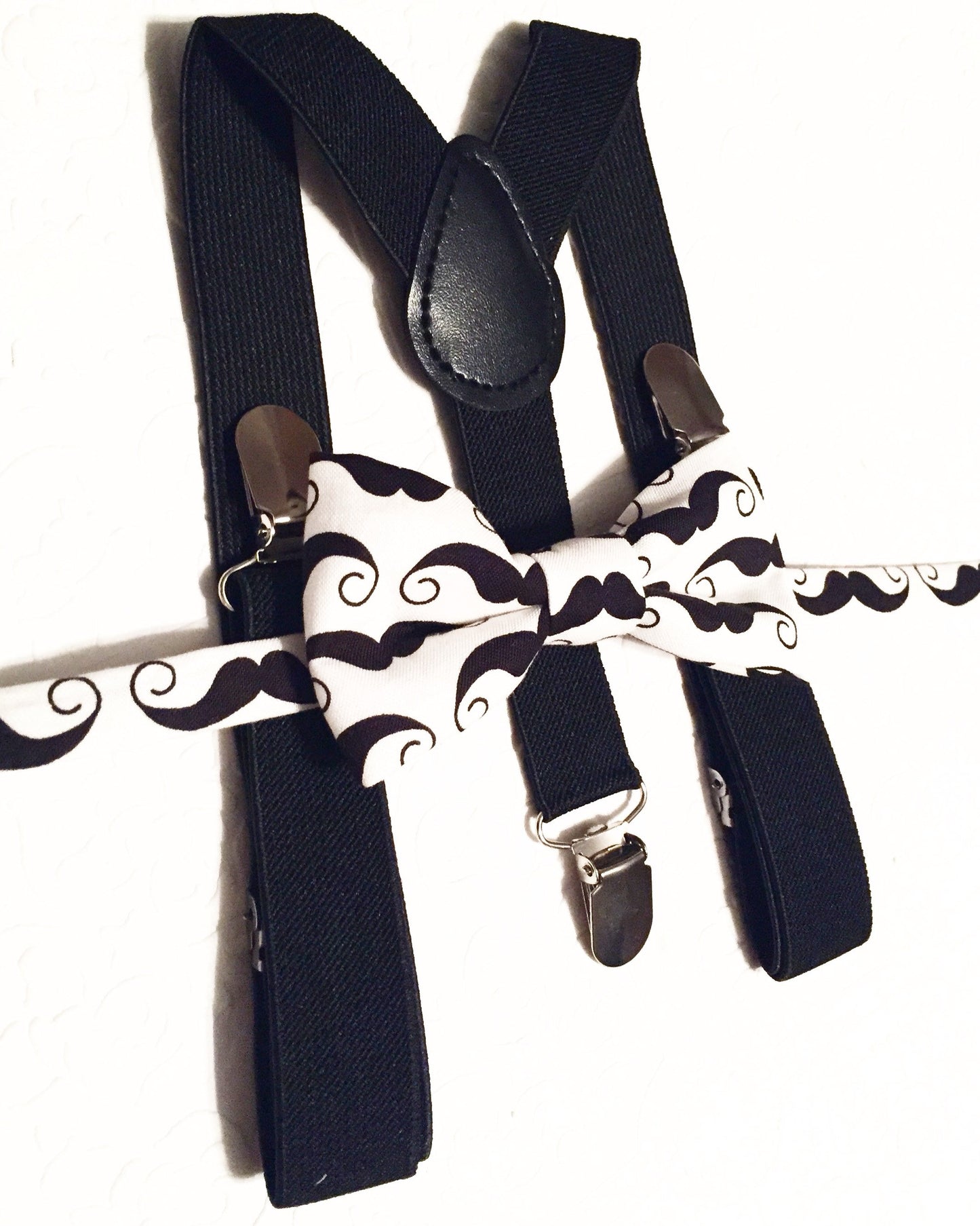 Mustache Baby Bow Tie, Mustache Baby Boy Bowtie and Suspender Set, Baby Bow Tie, Baby Mustache Bow Tie, Mustache Toddler Bow Tie-newborn-5yr