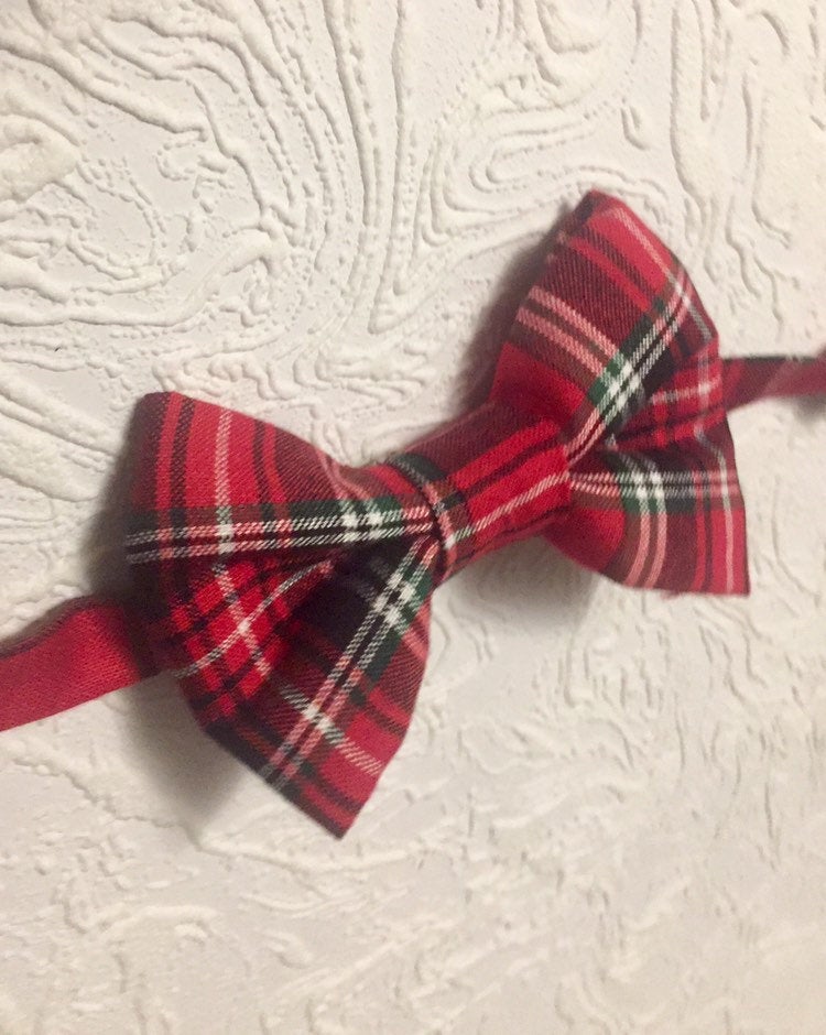 Royal Stuart Tartan Christmas Bow Tie, Red Royal Stewart Bow Tie, Baby and Children Bow Tie, Adult Mens Red Plaid Bow tie, Xmas Outfit