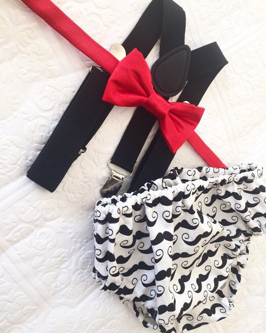 Little man birthday outfit, bow tie birthday set, cake smash outfit boy, baby boy 1st birthday outfit, bow tie and suspenders, diaper cover