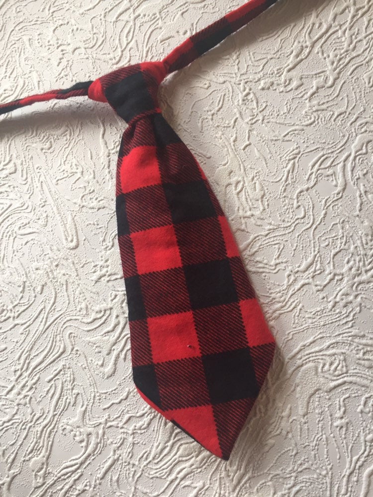 Red & Black plaid tie, buffalo check tie, red plaid tie, boy's red tie, boy's tie, baby tie, toddler tie, christmas tie, red and black tie